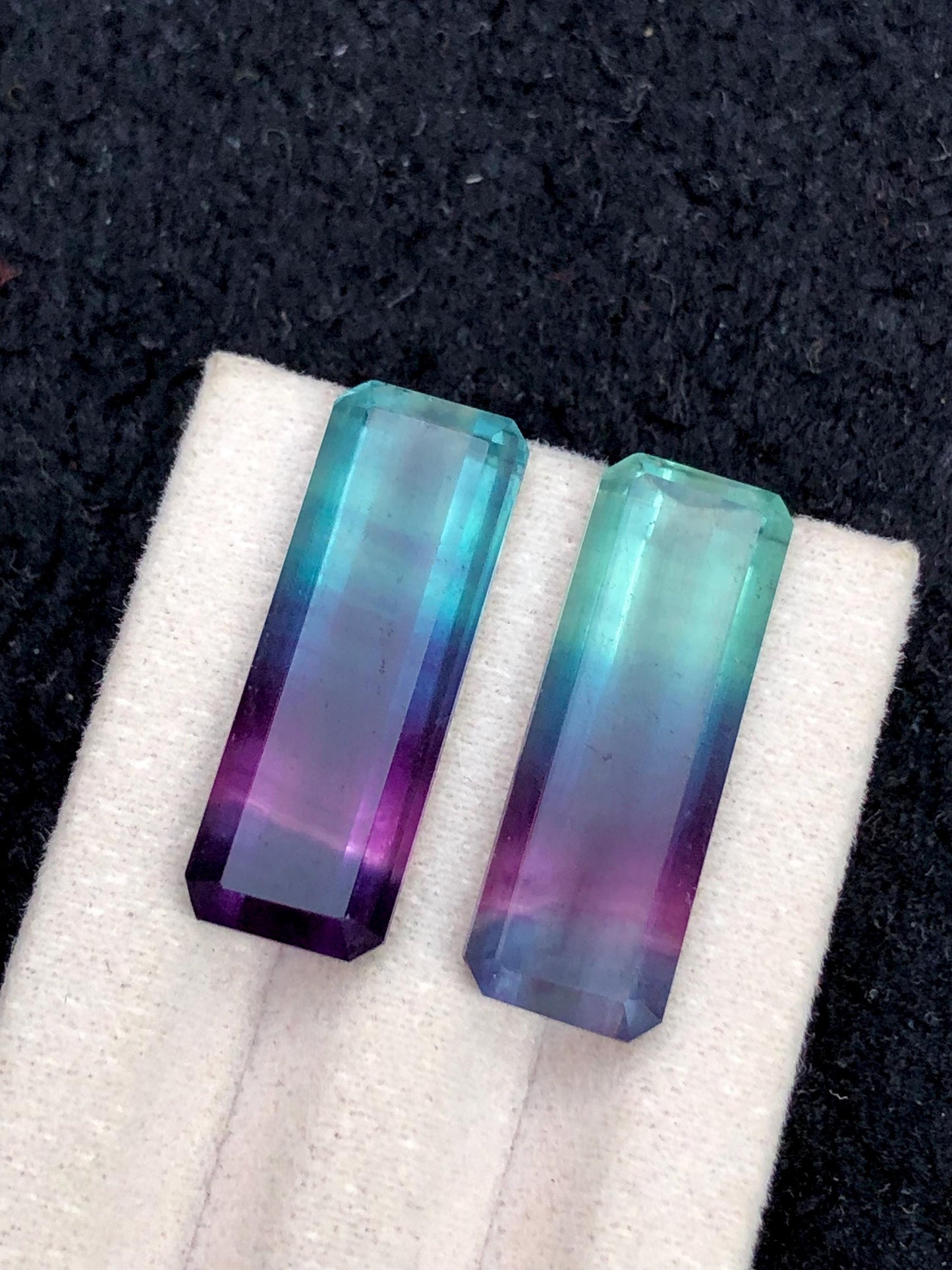 Tri Colour Fluorite Cabochon Pair 30 ct - Healing Crystals for Jewelry