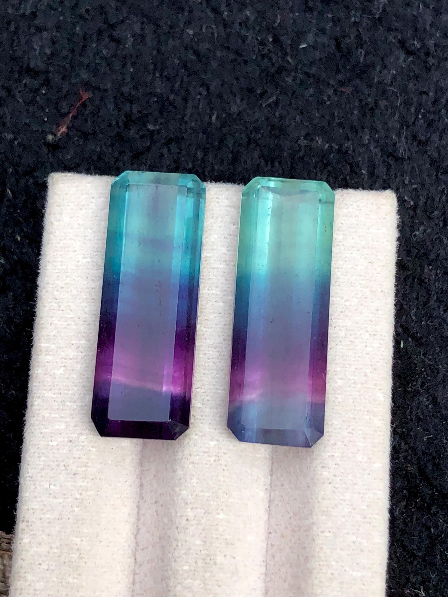 Tri Colour Fluorite Cabochon Pair 30 ct - Healing Crystals for Jewelry