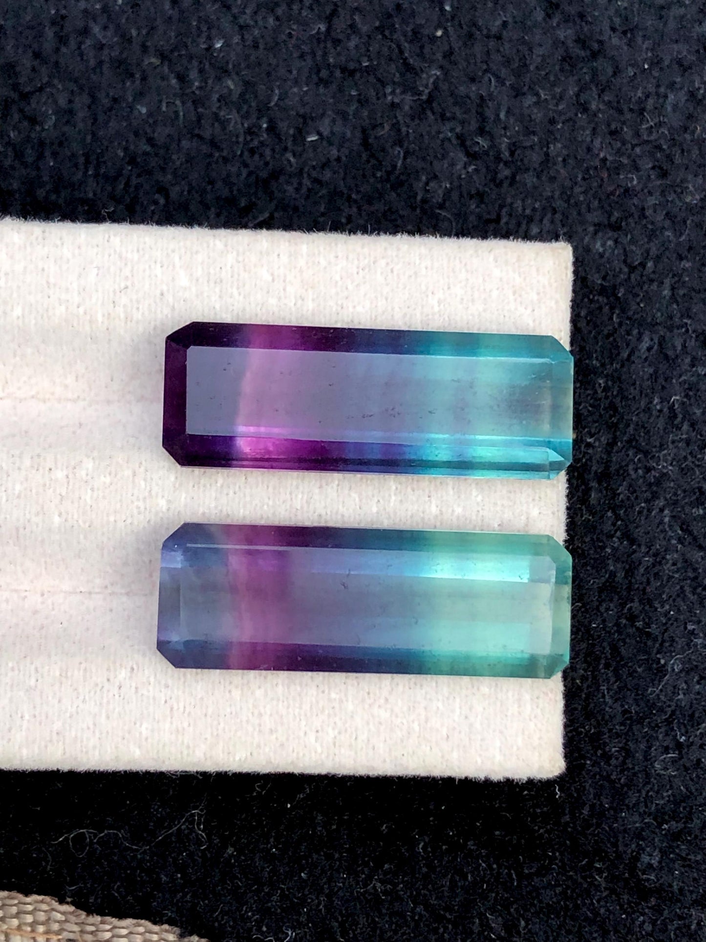 Tri Colour Fluorite Cabochon Pair 30 ct - Healing Crystals for Jewelry