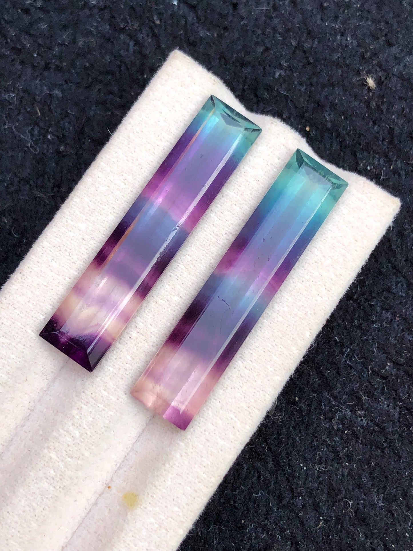 Rainbow Fluorite Cabochon Pair 33.80 ct - Vibrant Crystal Duo