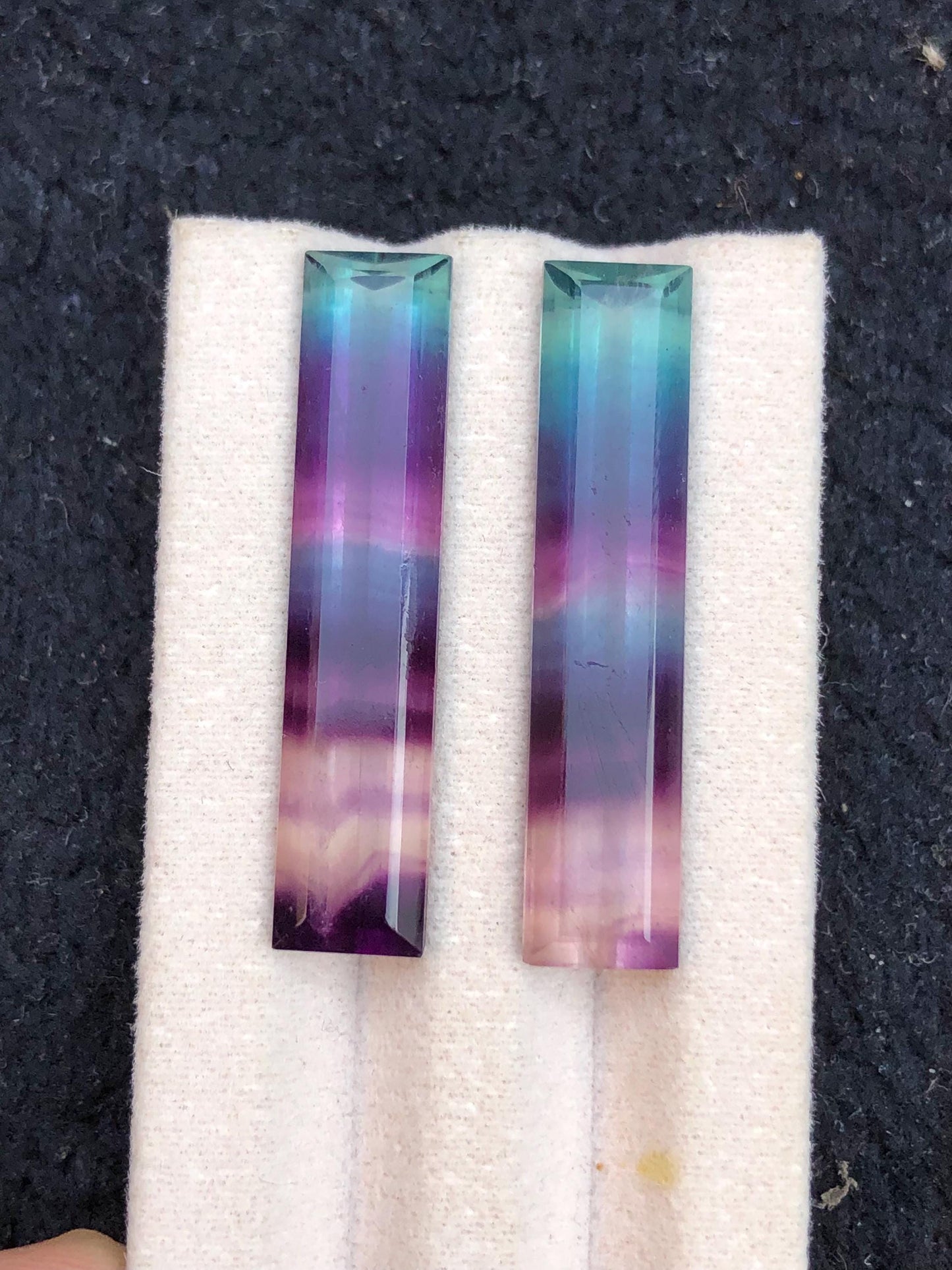 Rainbow Fluorite Cabochon Pair 33.80 ct - Vibrant Crystal Duo