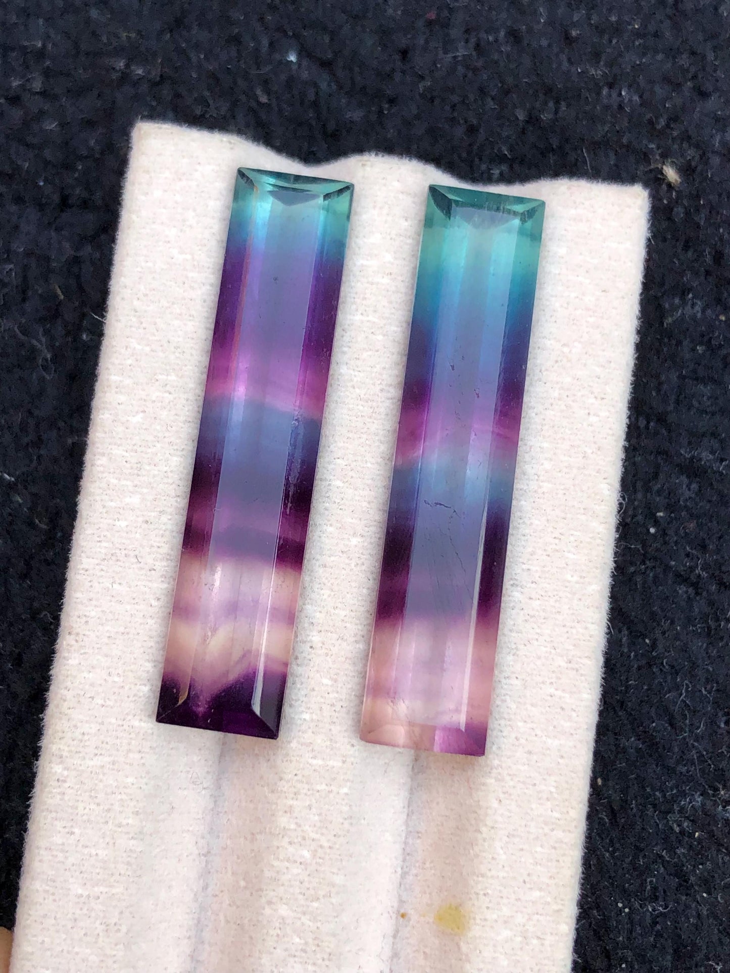 Rainbow Fluorite Cabochon Pair 33.80 ct - Vibrant Crystal Duo