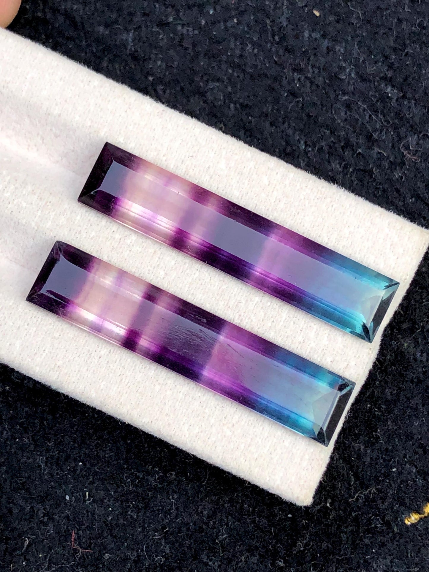 Rainbow Fluorite Cabochon Pair 32.80 ct - Meditation Set for Wellness