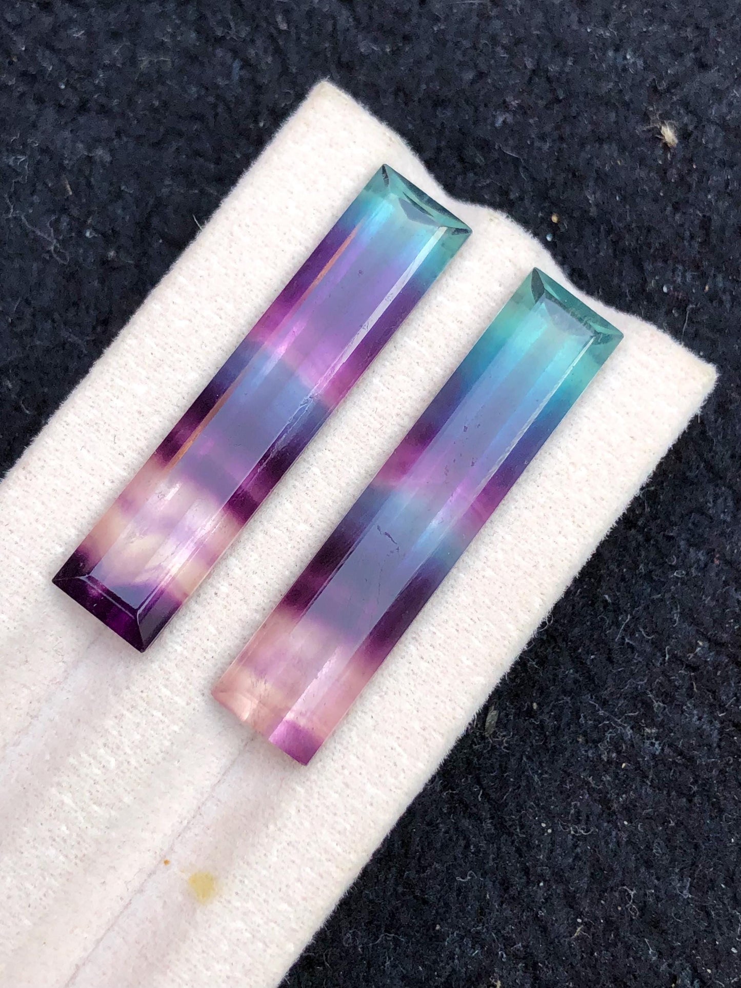 Rainbow Fluorite Cabochon Pair 33.80 ct - Vibrant Crystal Duo