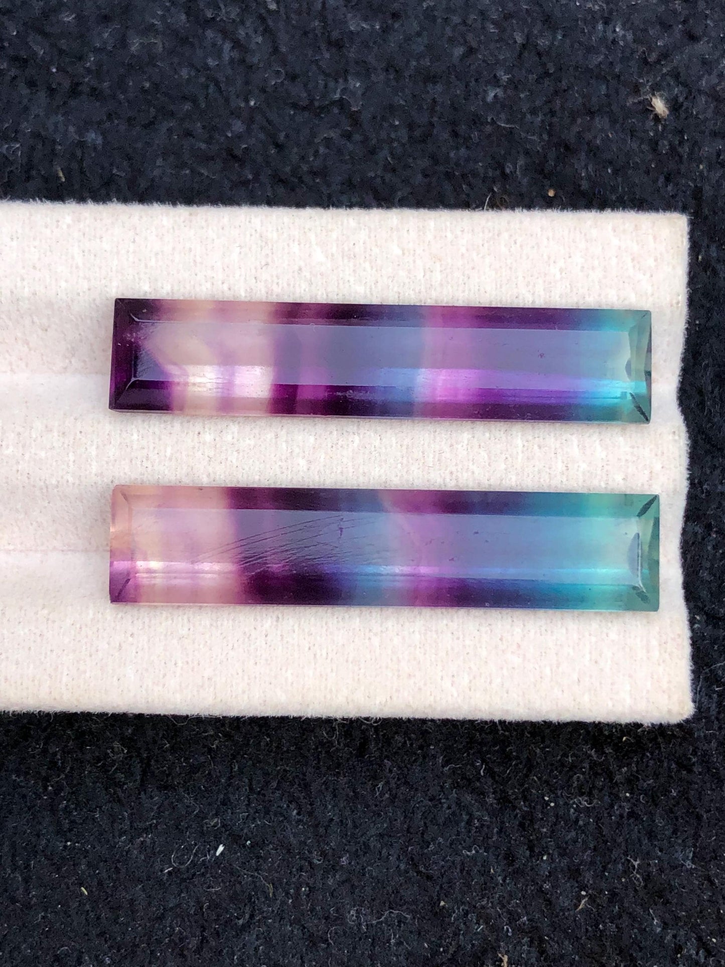 Rainbow Fluorite Cabochon Pair 33.80 ct - Vibrant Crystal Duo