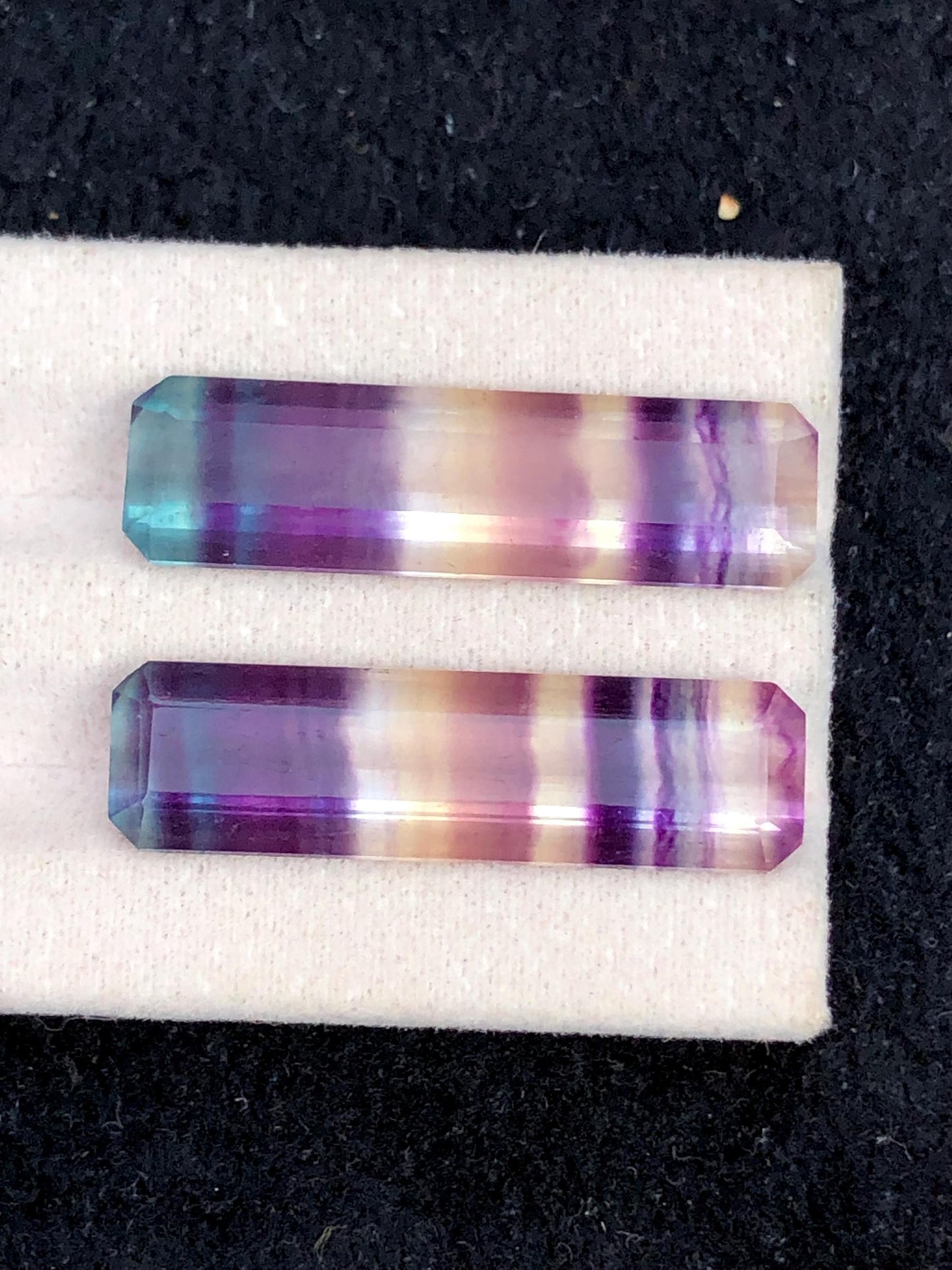 Rainbow Fluorite Cabochon Pair 29.80 ct - Calming Stones for Designers