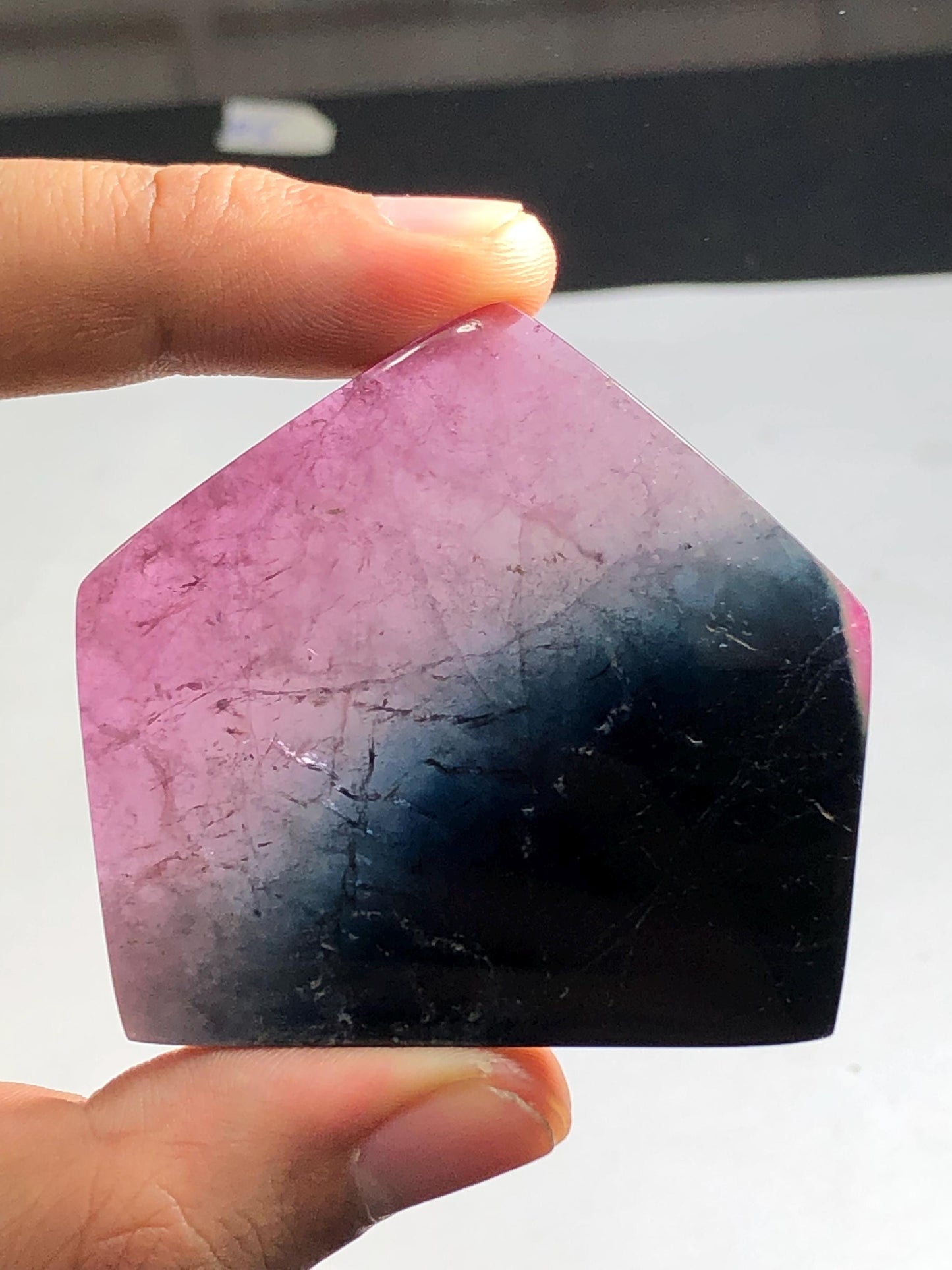 Tri Colour Tourmaline Cabochon 138 ct - Flat Back Set for Artistic Pieces