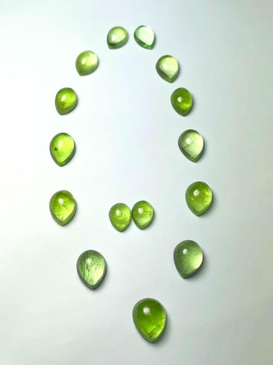 64.70 CT Peridot Cabochon Set: Natural Gemstones, Pakistan Origin
