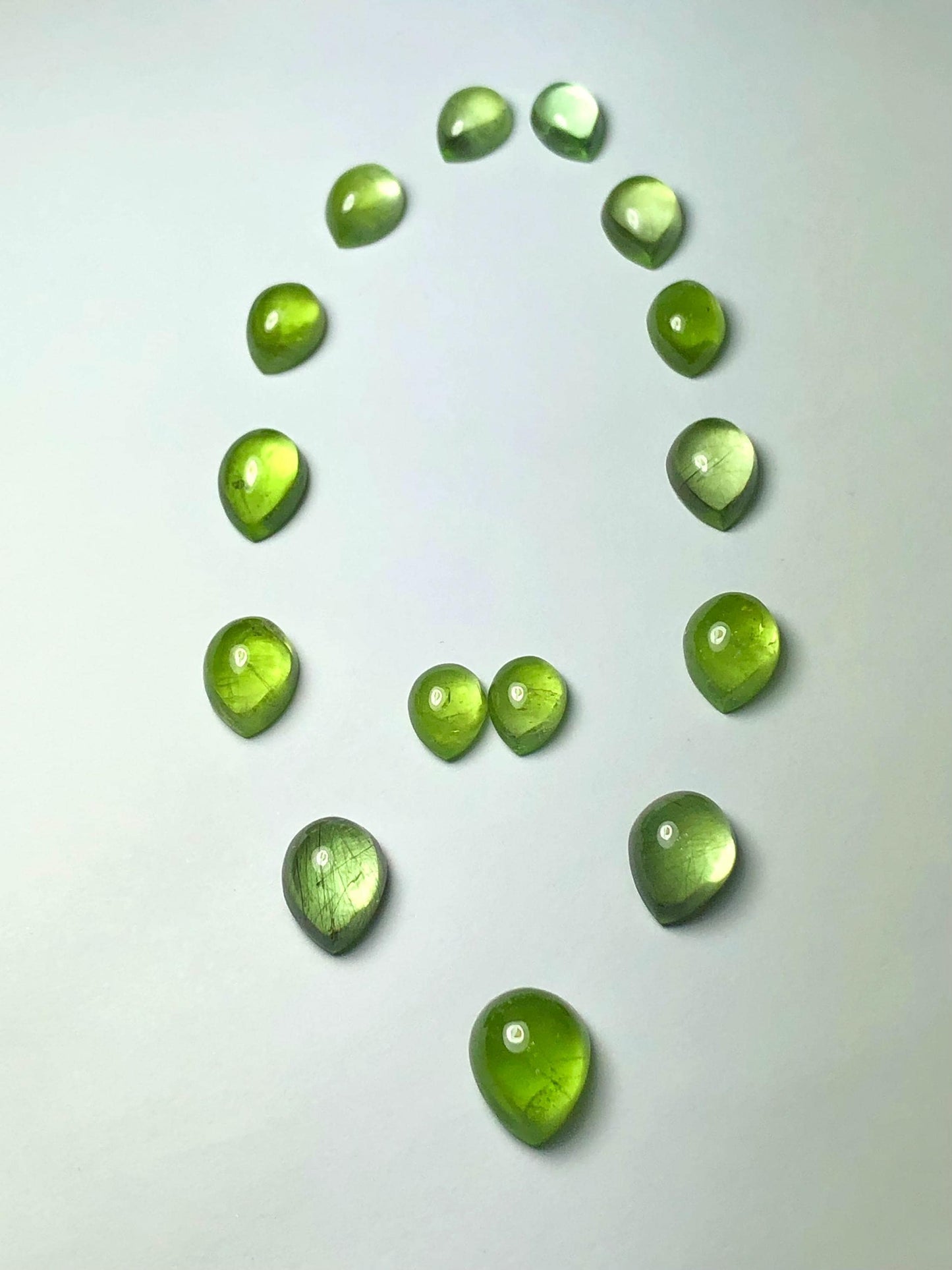 64.70 CT Peridot Cabochon Set: Natural Gemstones, Pakistan Origin