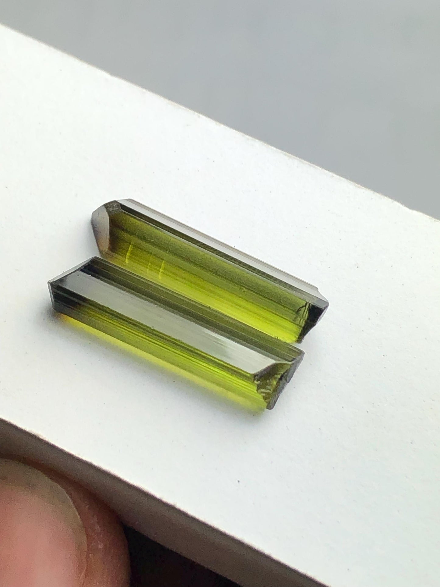 Olive Green Tourmaline Crystal Pair 10.20 ct – Natural Terminated Gems