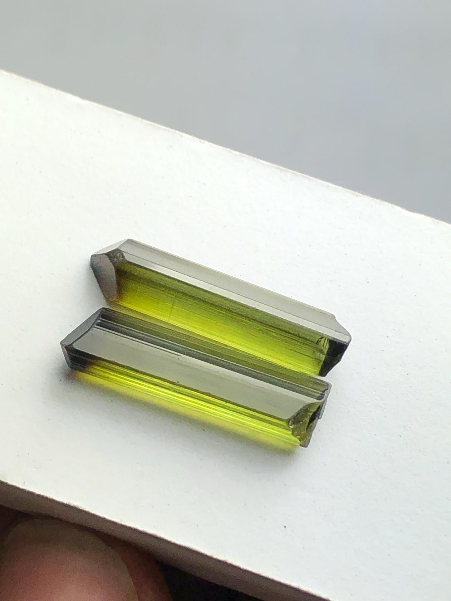 Olive Green Tourmaline Crystal Pair 10.20 ct – Natural Terminated Gems