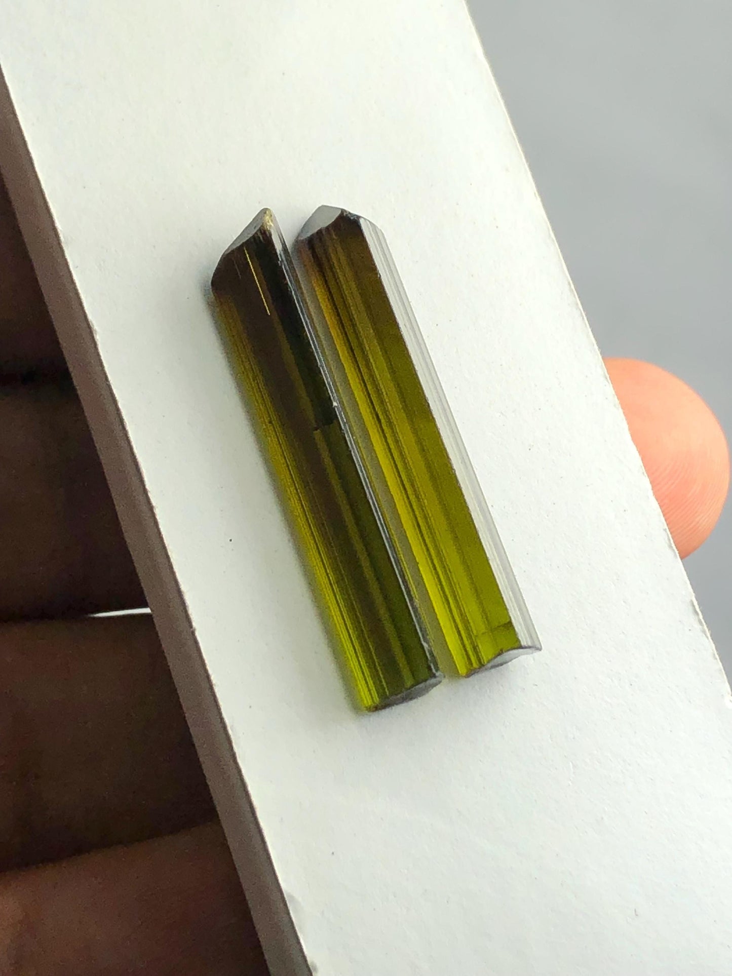 Olive Green Tourmaline Crystal Pair 20 ct – Terminated Afghan Minerals