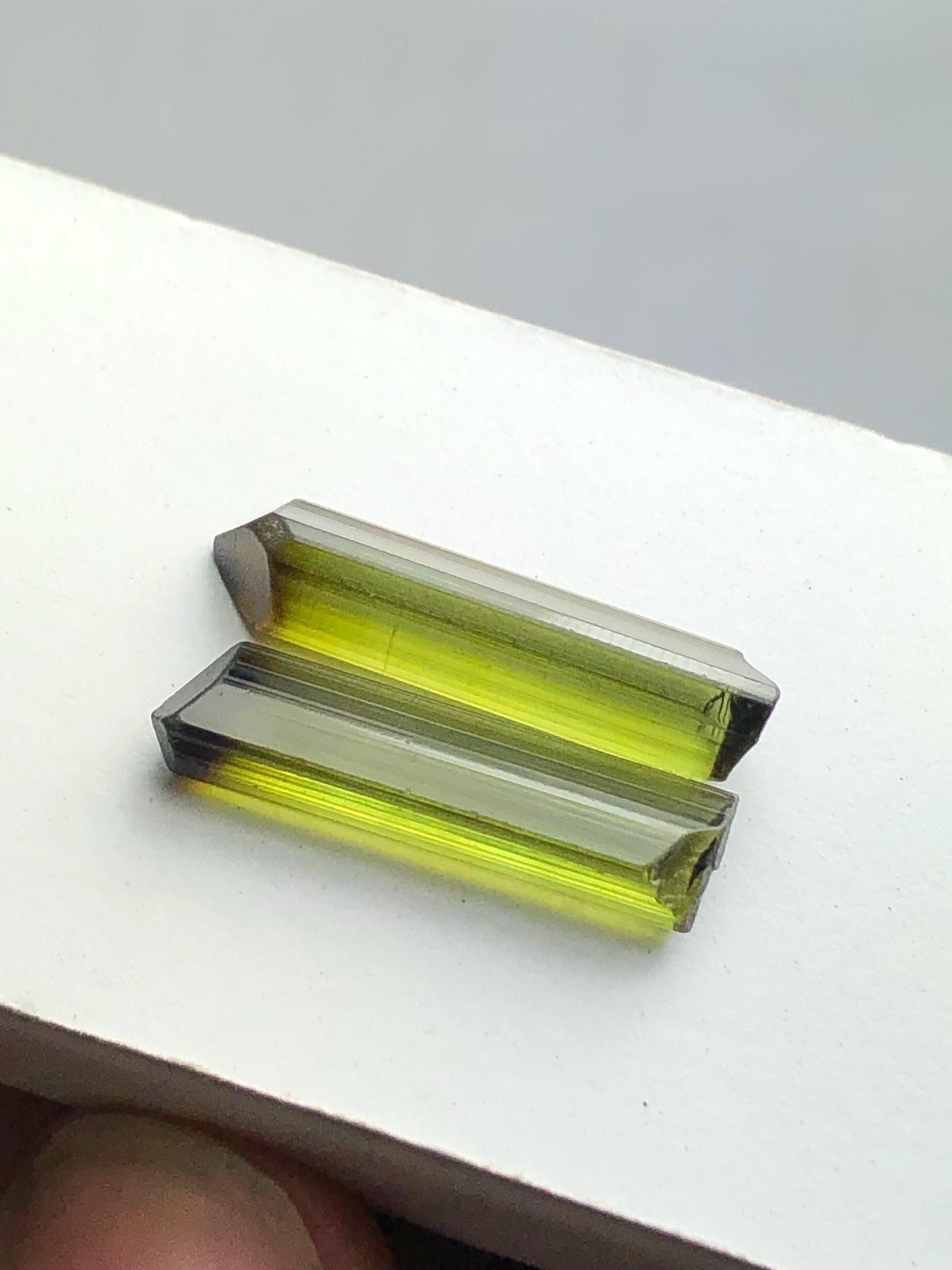 Olive Green Tourmaline Crystal Pair 10.20 ct – Natural Terminated Gems