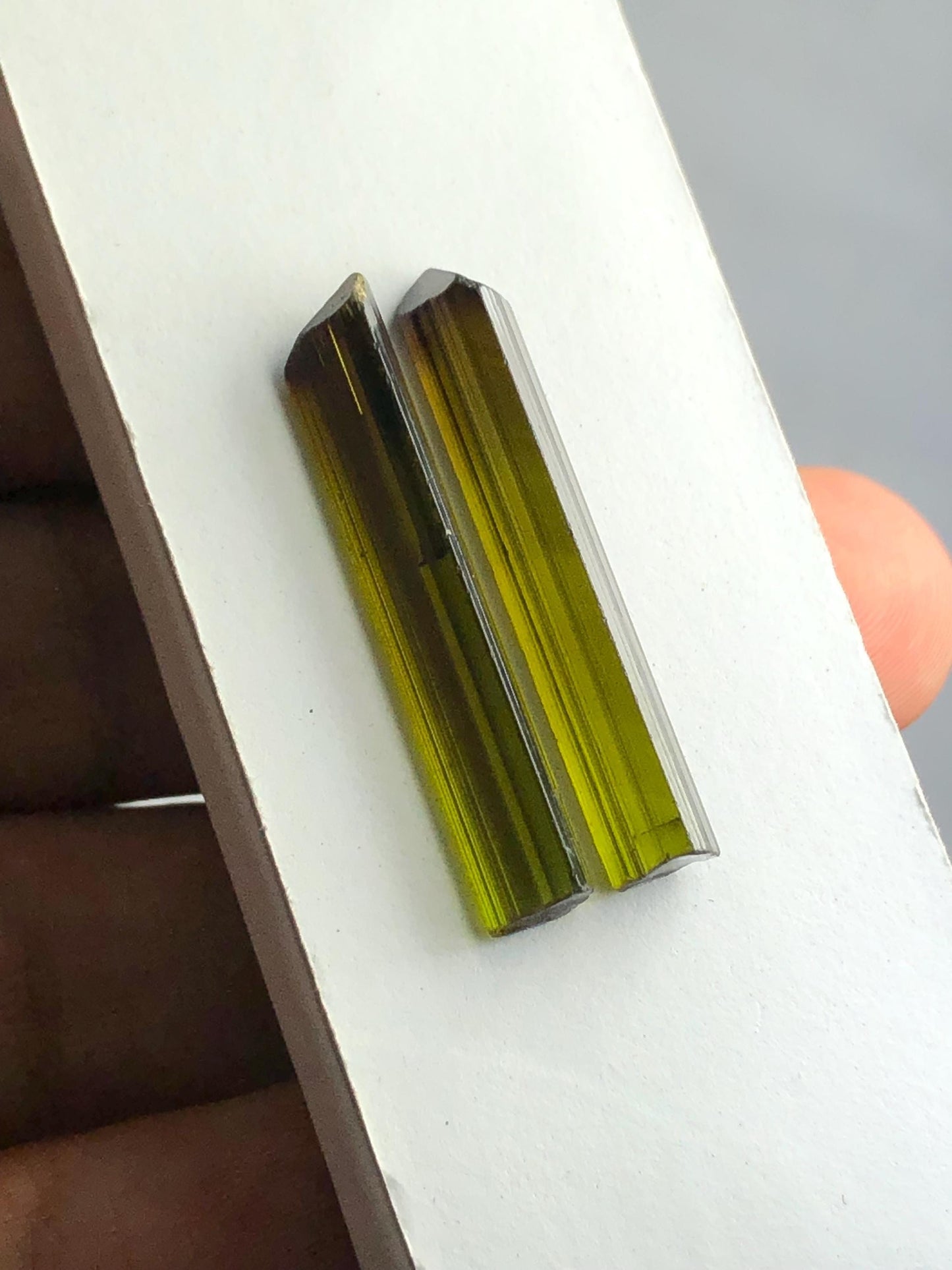 Olive Green Tourmaline Crystal Pair 20 ct – Terminated Afghan Minerals