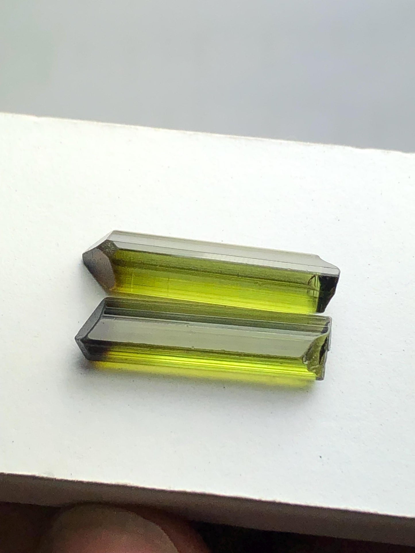 Olive Green Tourmaline Crystal Pair 10.20 ct – Natural Terminated Gems