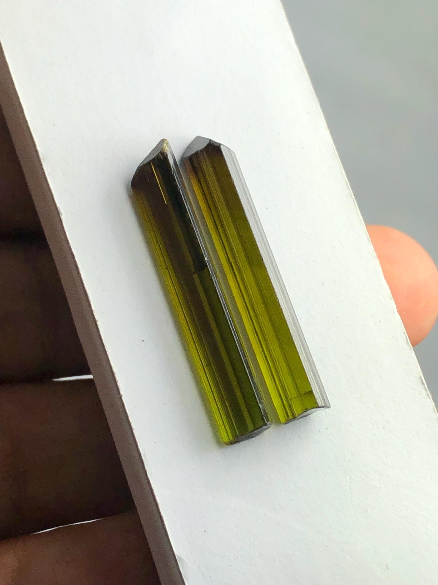 Olive Green Tourmaline Crystal Pair 20 ct – Terminated Afghan Minerals