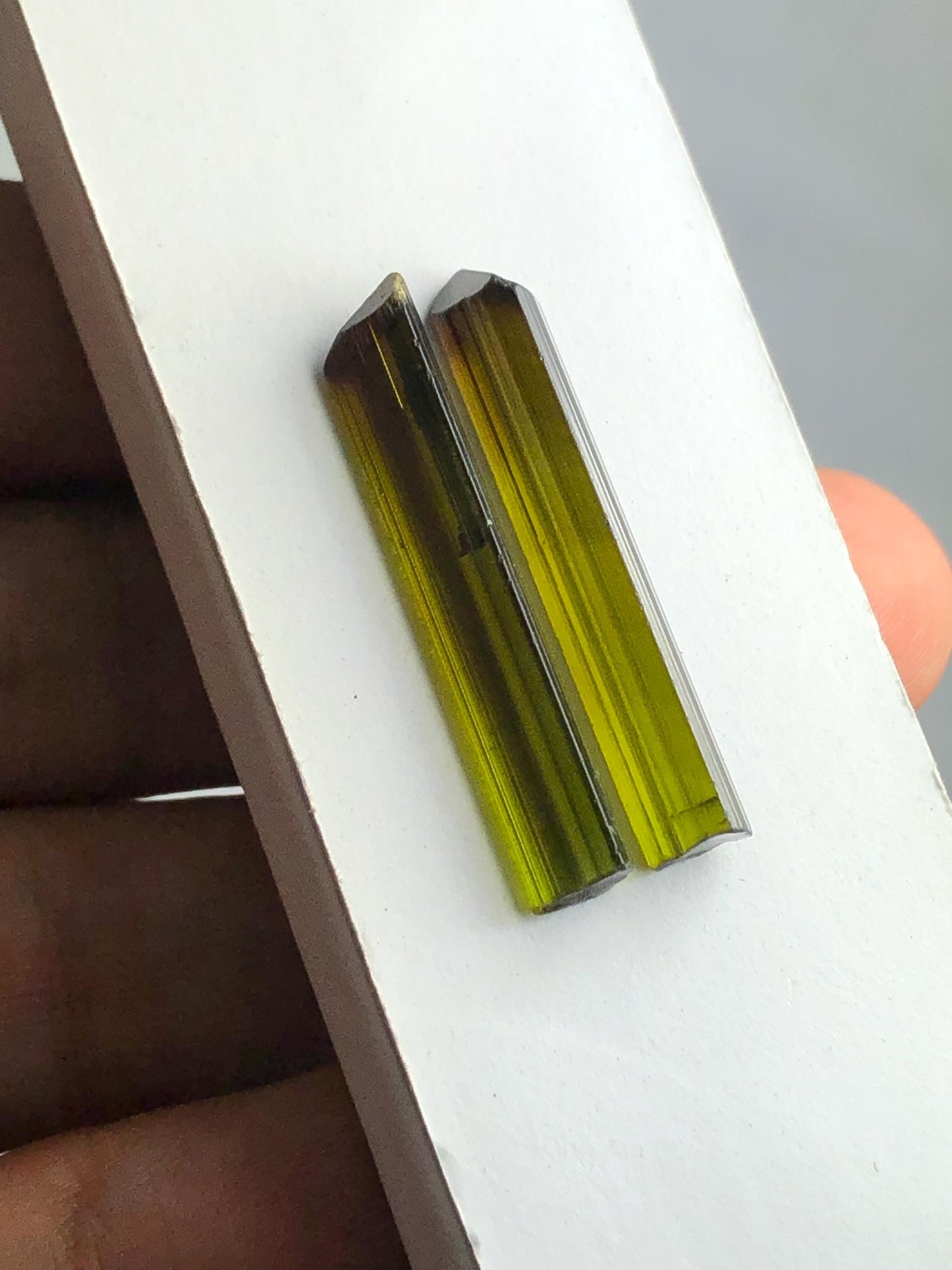 Olive Green Tourmaline Crystal Pair 20 ct – Terminated Afghan Minerals