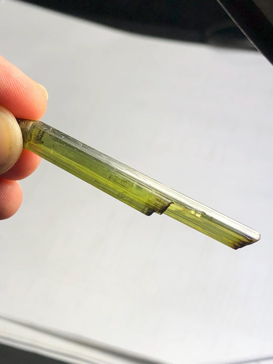 Olive Green Tourmaline Crystal 29.50 ct – Terminated Natural Specimen