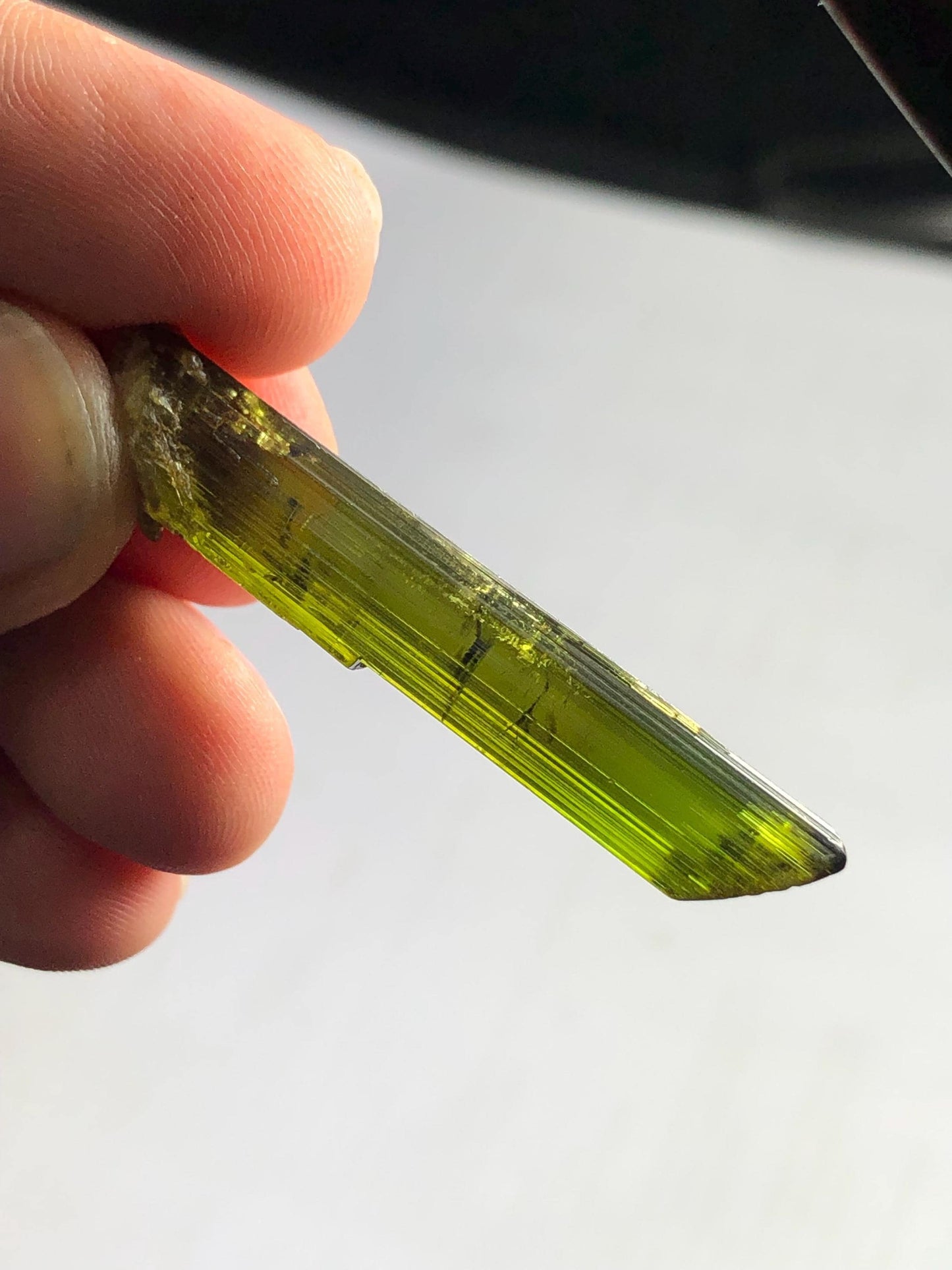 Olive Green Tourmaline Crystal 30.60 ct – Terminated Collector Piece