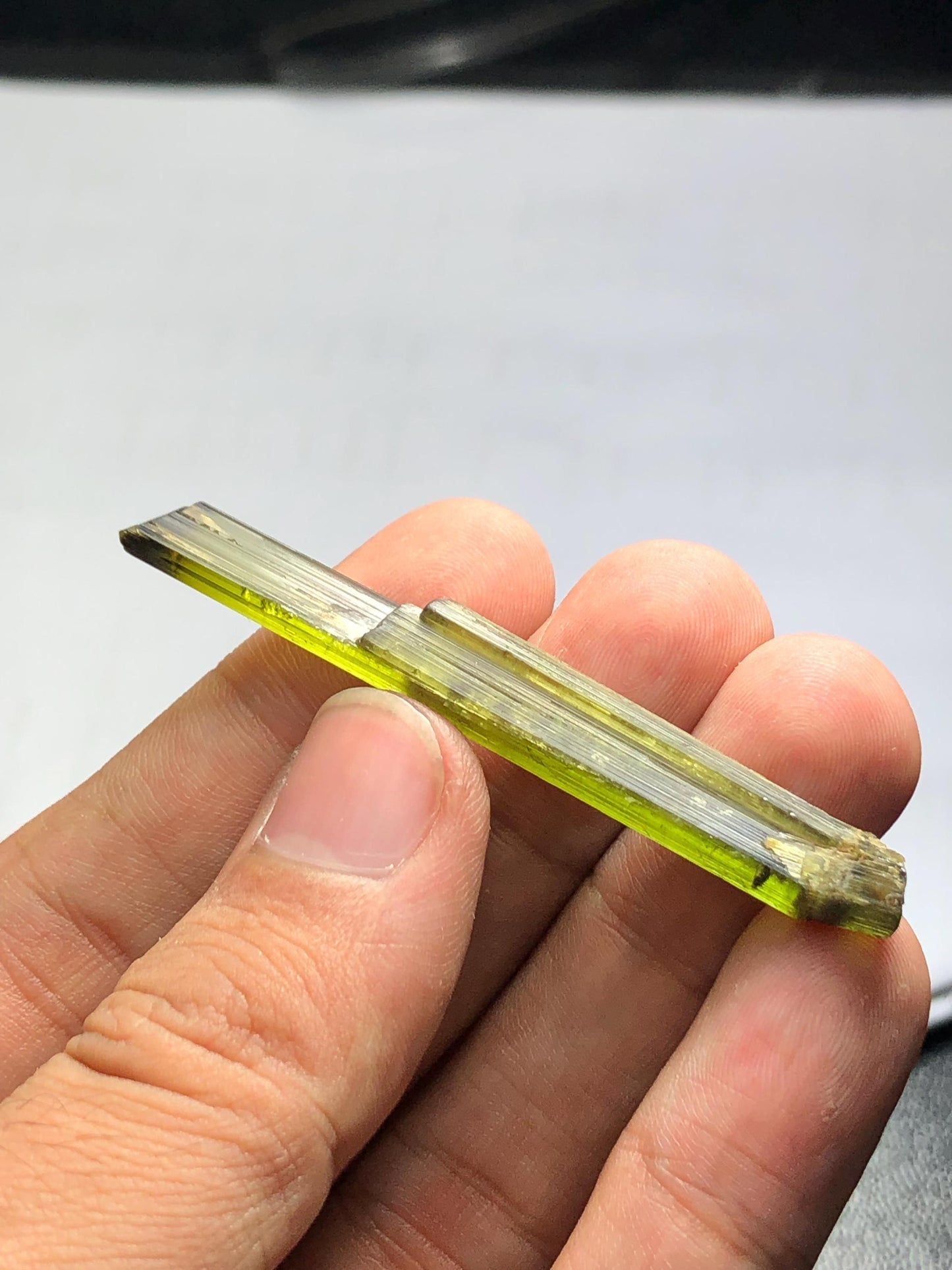 Olive Green Tourmaline Crystal 29.50 ct – Terminated Natural Specimen