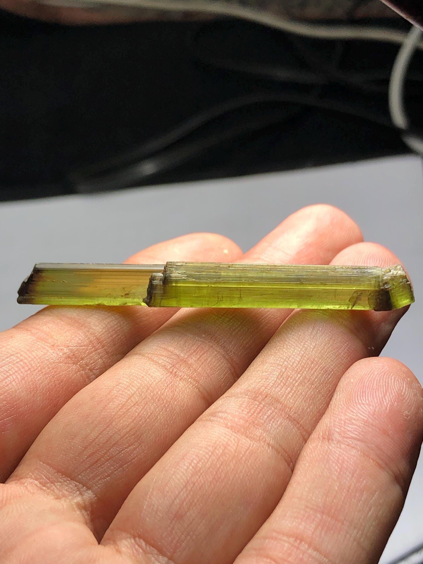 Olive Green Tourmaline Crystal 29.50 ct – Terminated Natural Specimen
