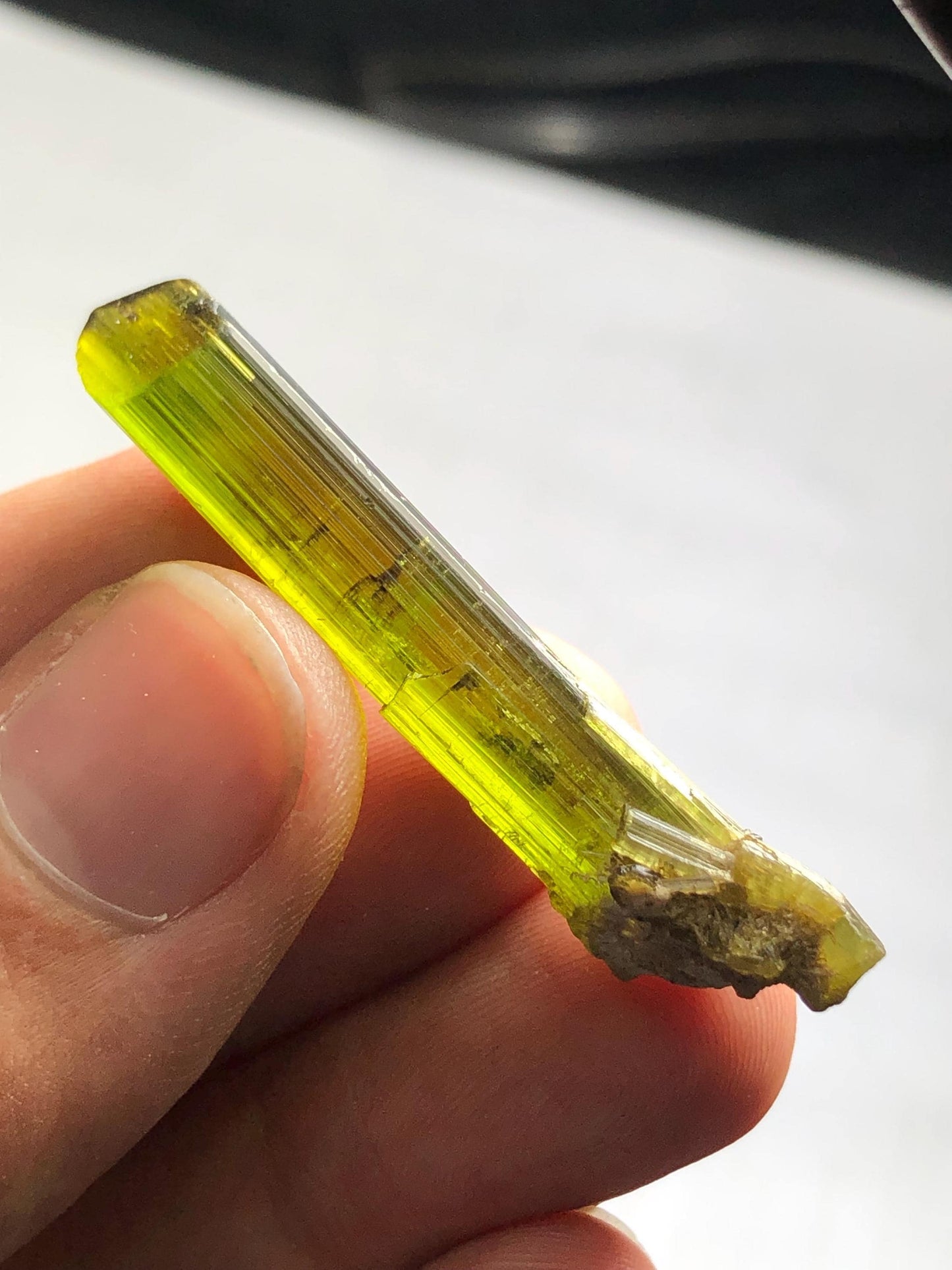 Olive Green Tourmaline Crystal 30.60 ct – Terminated Collector Piece