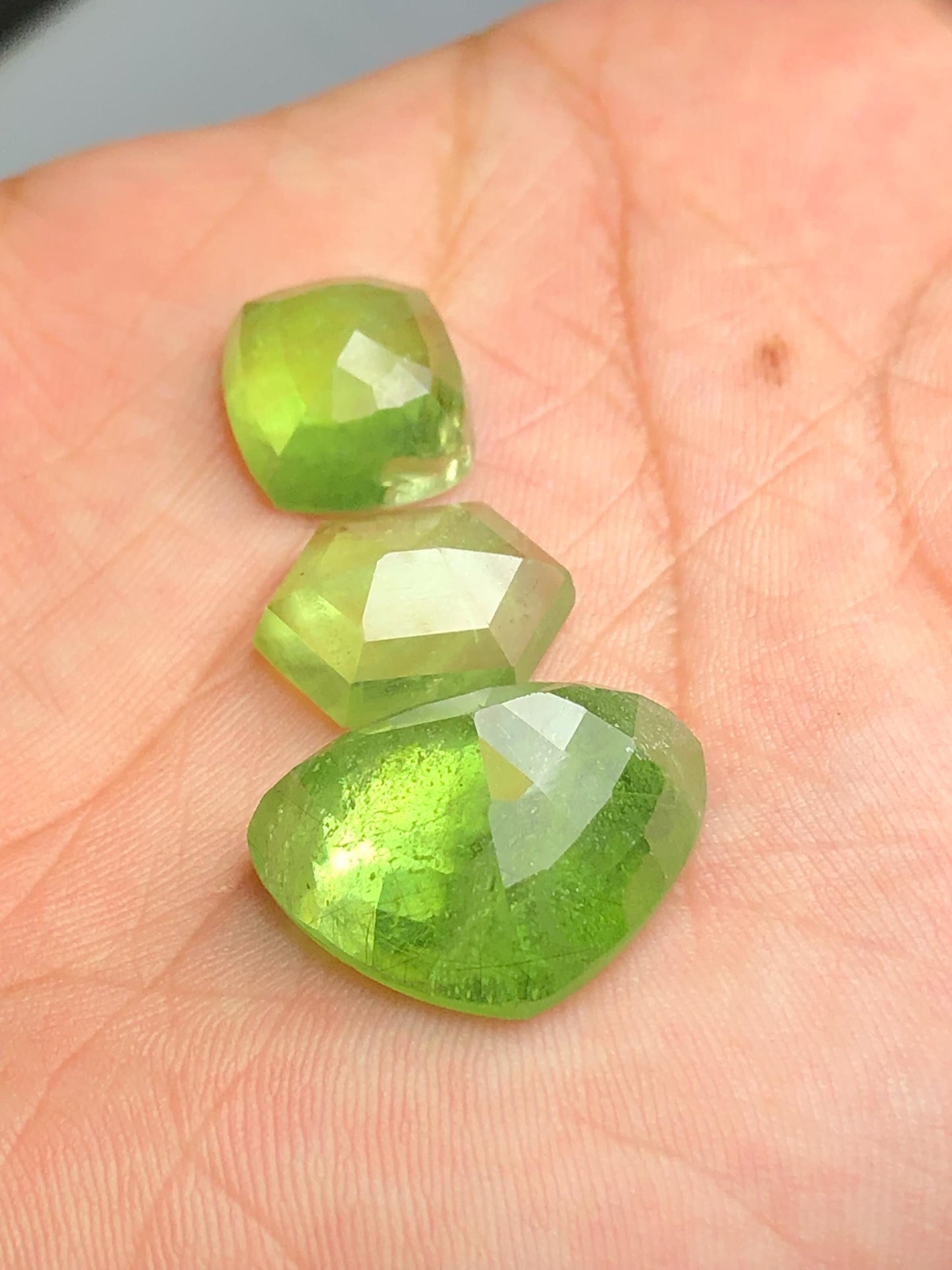 Peridot Rose Cut Lot 39 ct - Skardu Origin Flat Back Stones for Jewelry