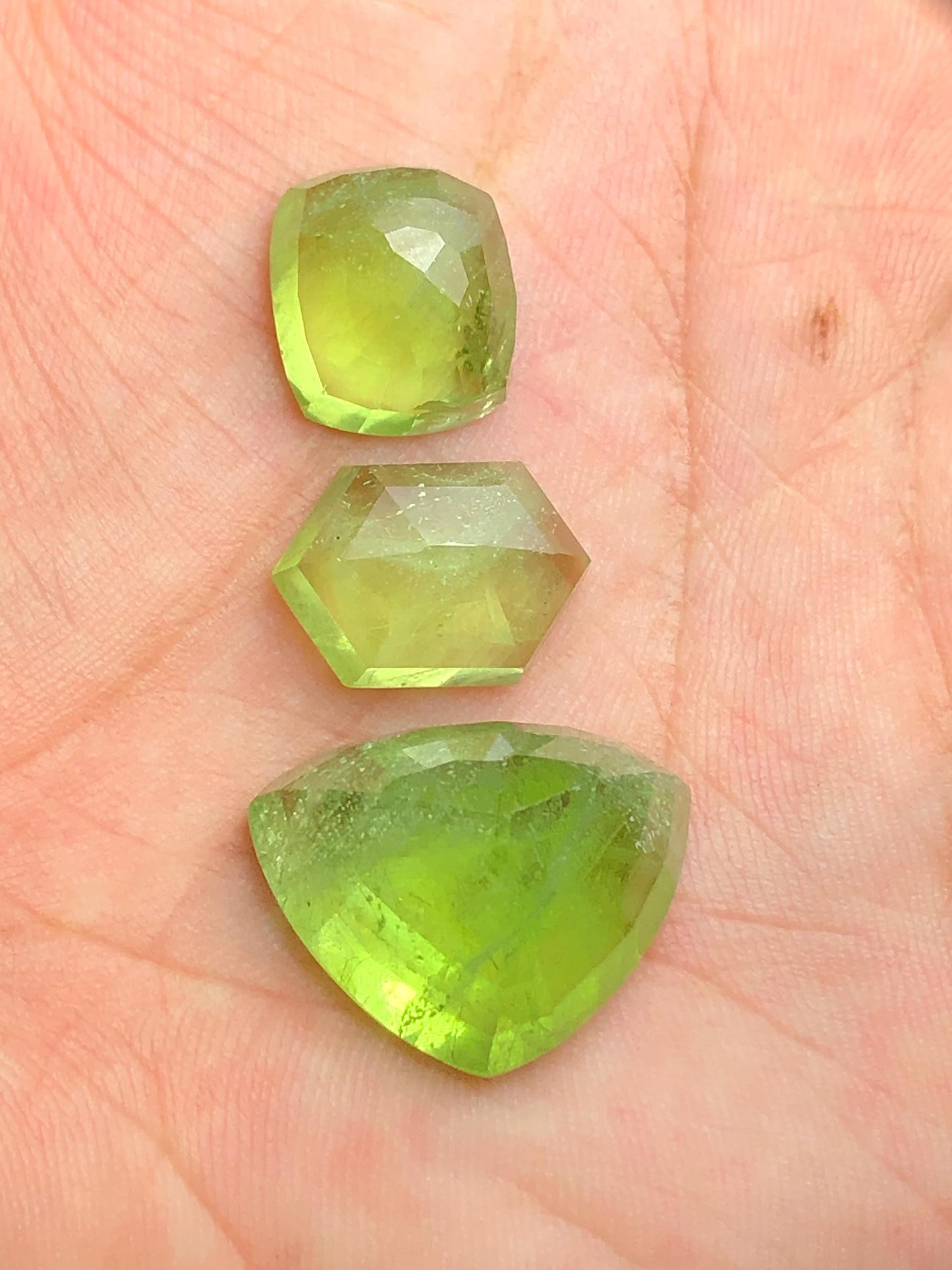 Peridot Rose Cut Lot 39 ct - Skardu Origin Flat Back Stones for Jewelry
