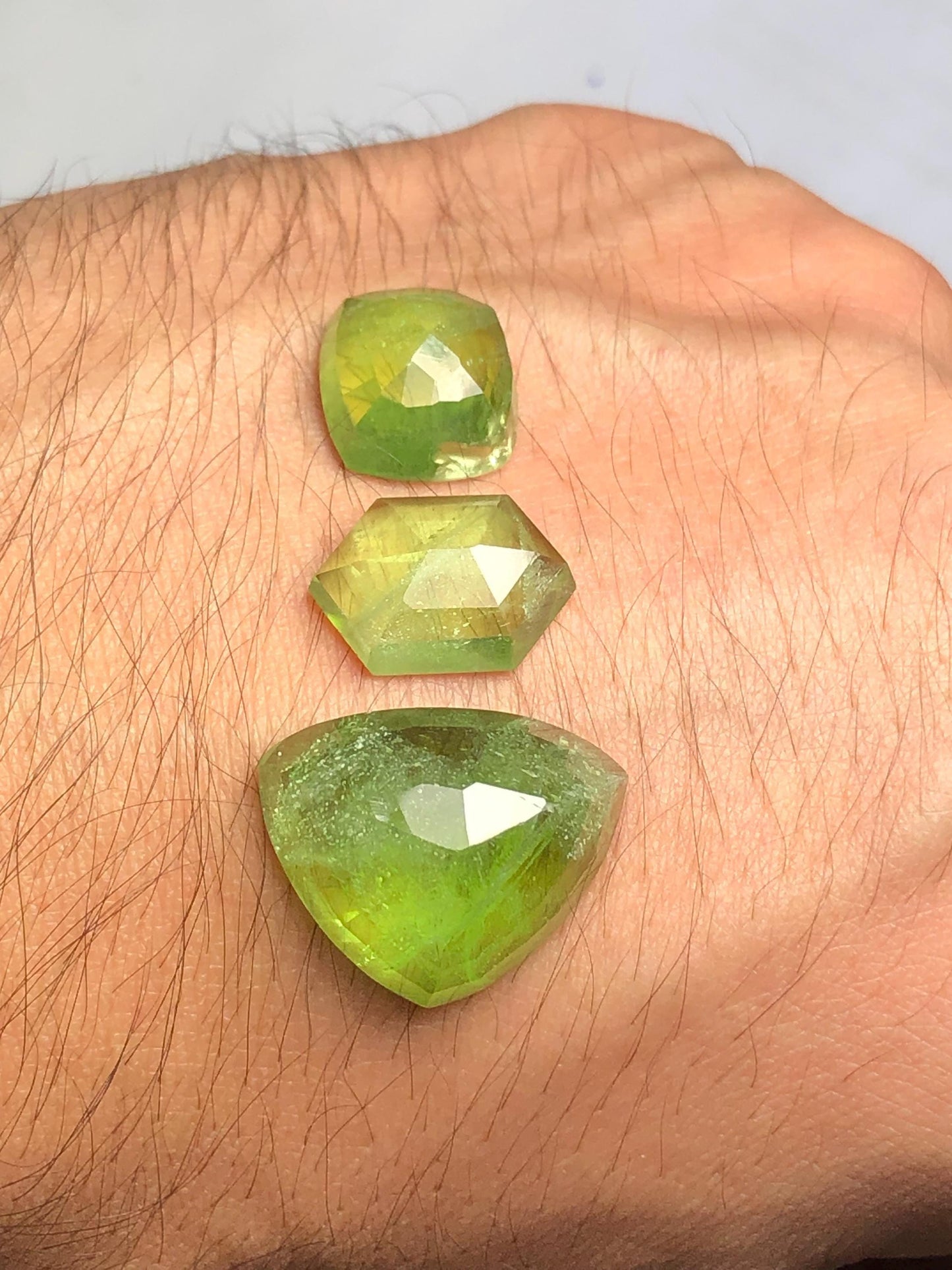 Peridot Rose Cut Lot 39 ct - Skardu Origin Flat Back Stones for Jewelry