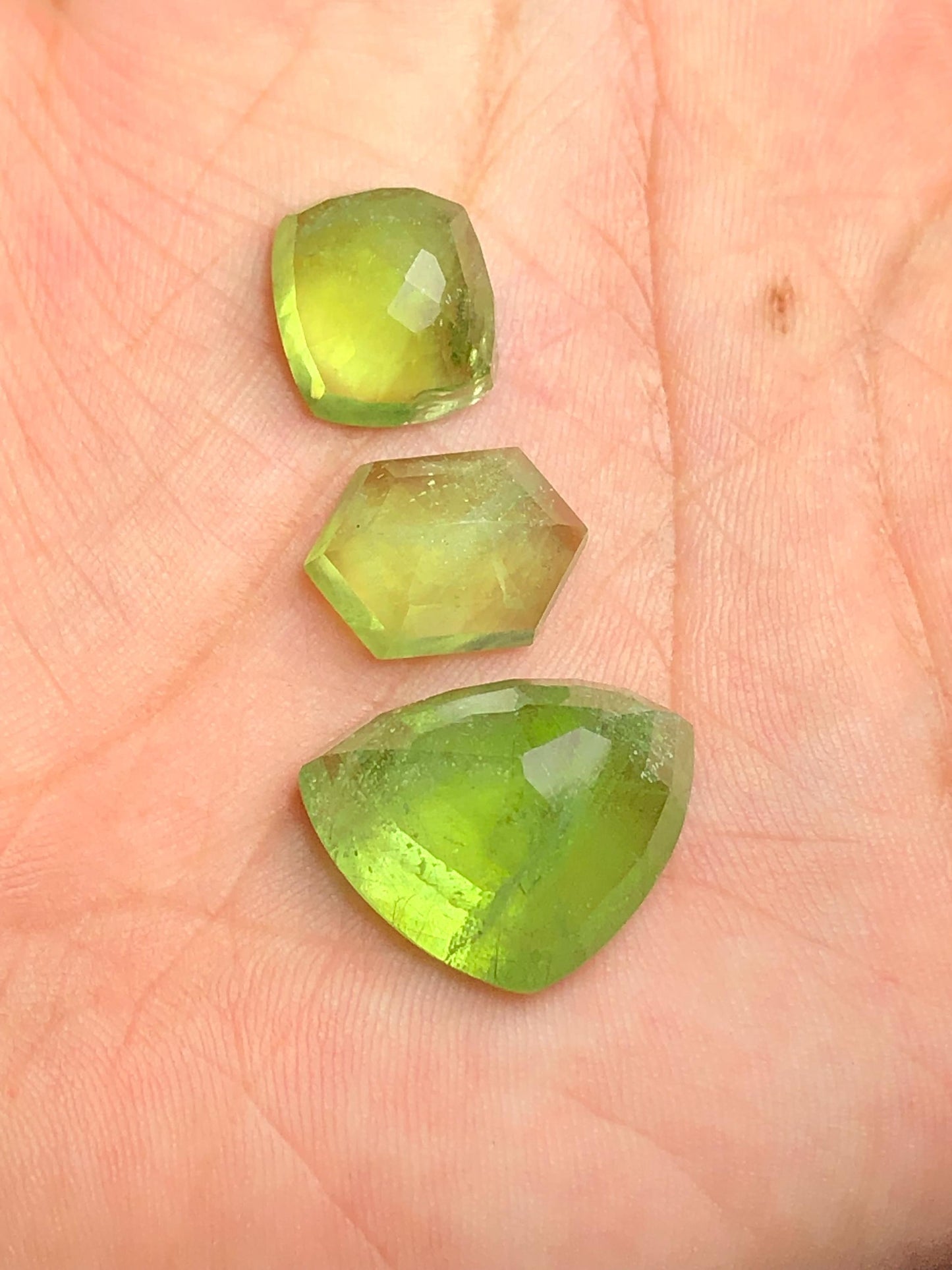 Peridot Rose Cut Lot 39 ct - Skardu Origin Flat Back Stones for Jewelry