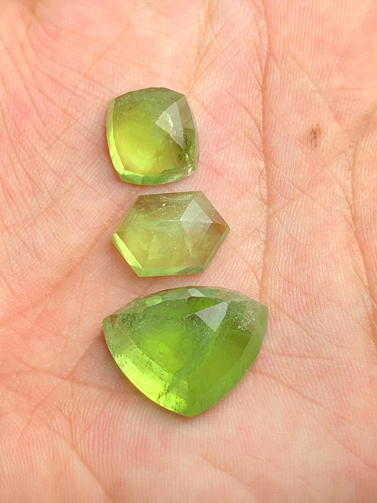 Peridot Rose Cut Lot 39 ct - Skardu Origin Flat Back Stones for Jewelry