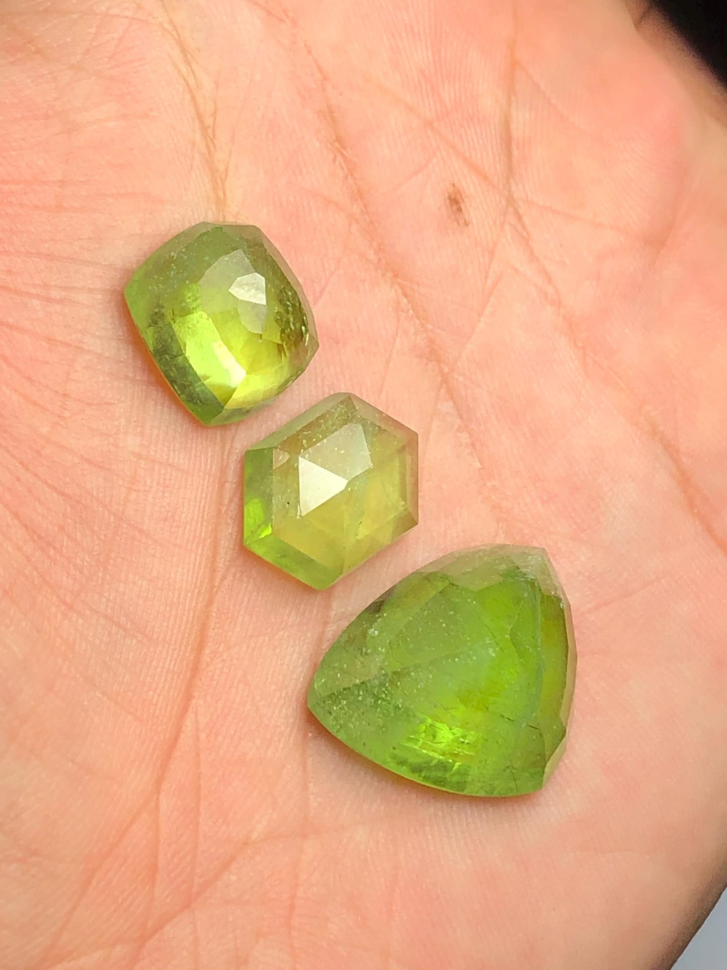 Peridot Rose Cut Lot 39 ct - Skardu Origin Flat Back Stones for Jewelry
