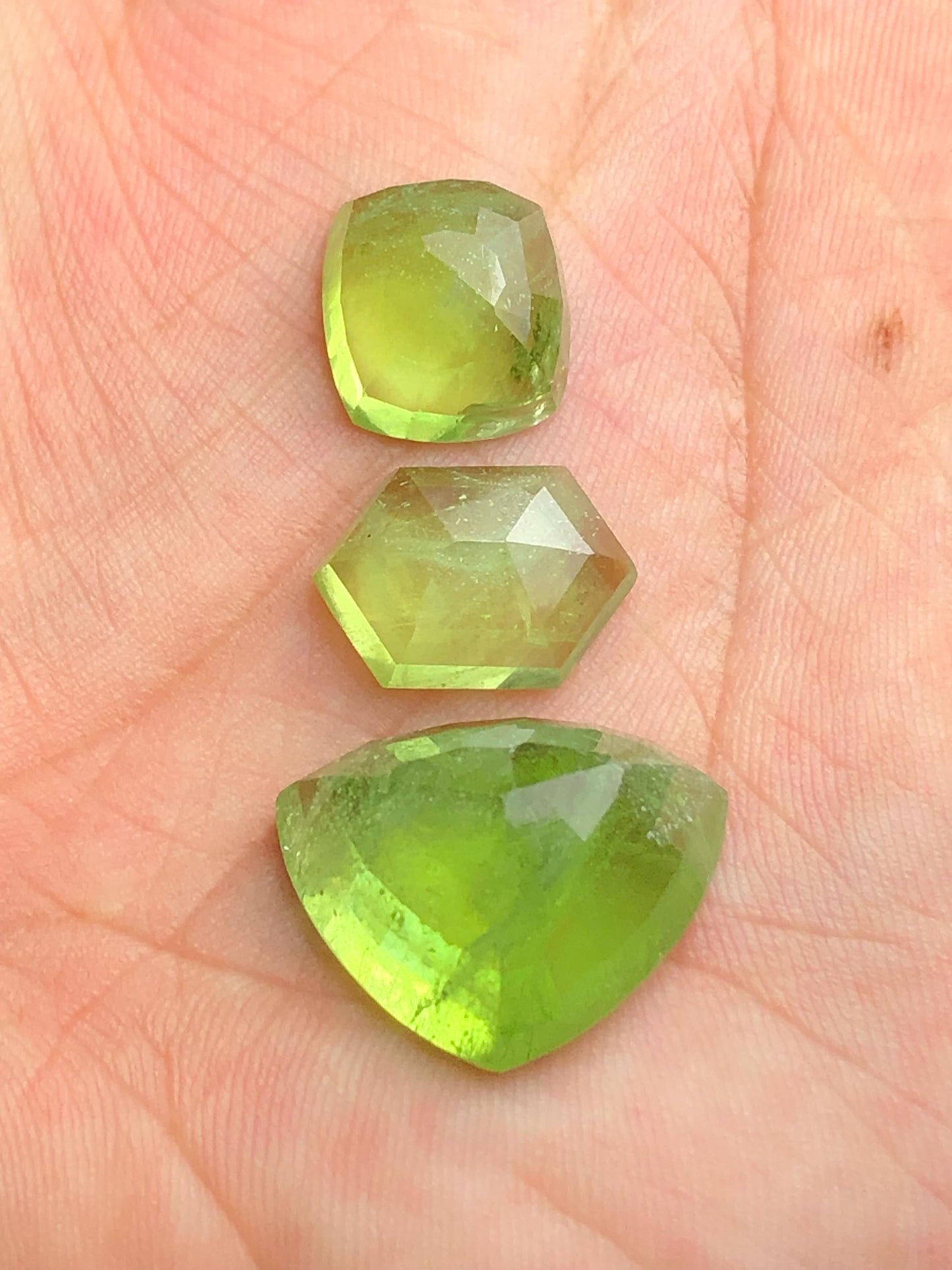 Peridot Rose Cut Lot 39 ct - Skardu Origin Flat Back Stones for Jewelry