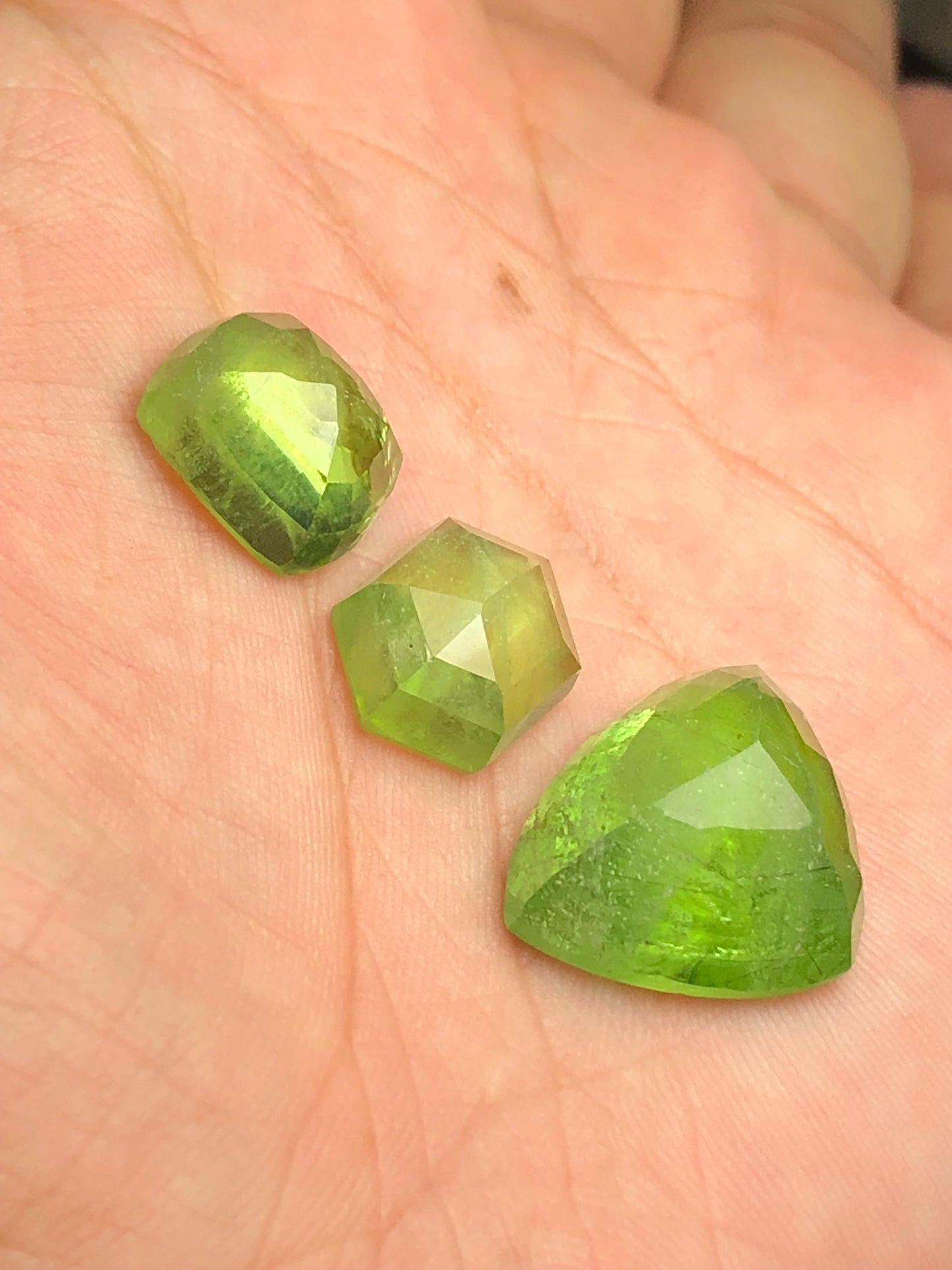 Peridot Rose Cut Lot 39 ct - Skardu Origin Flat Back Stones for Jewelry