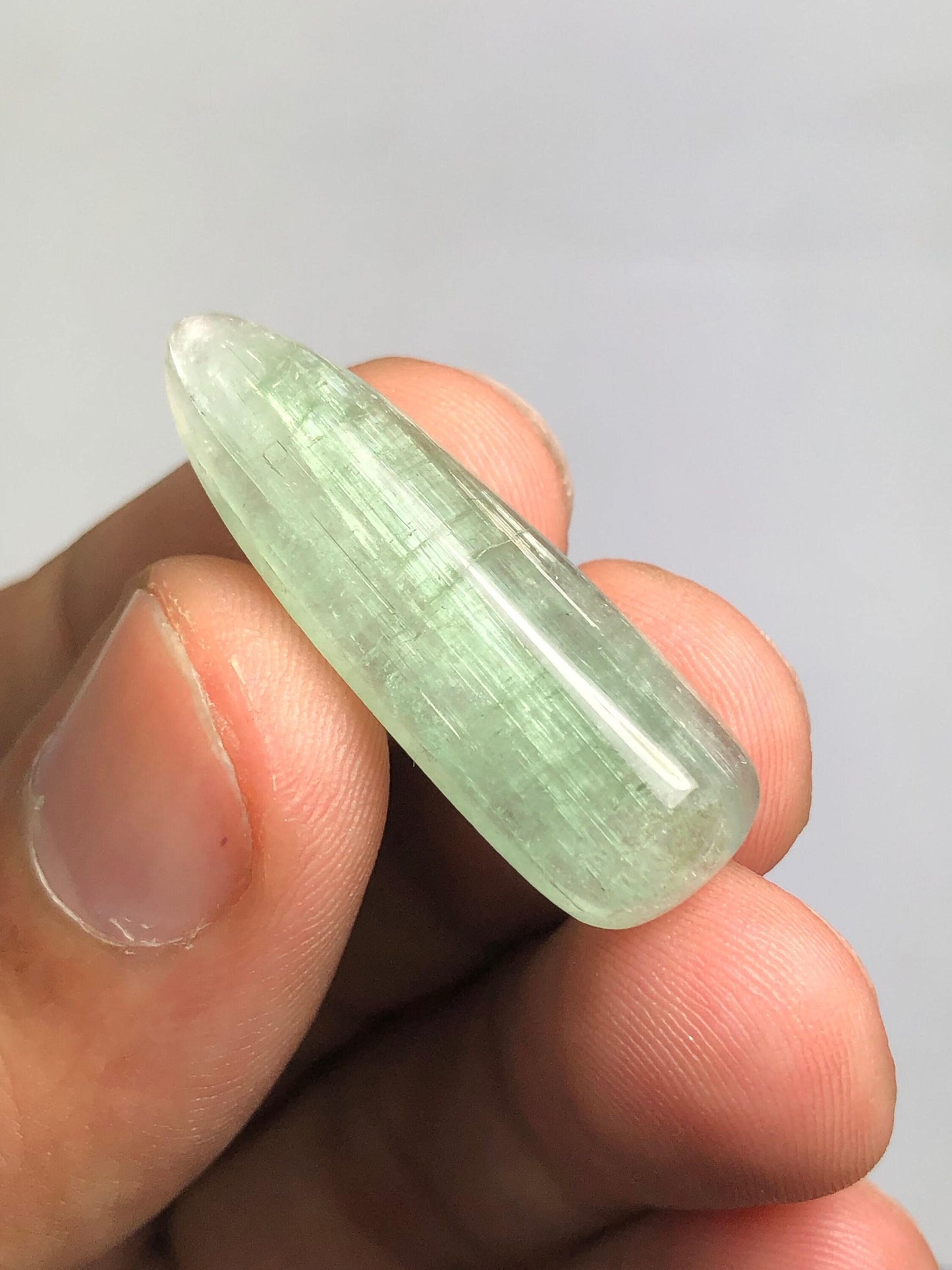 Mint Green Tourmaline Cabochon 16.50 ct - Polished Stone for Statement Jewelry