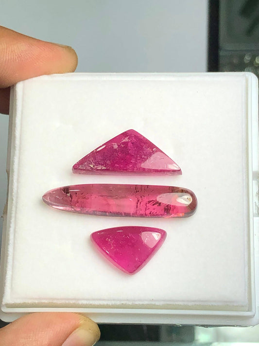 Hot Pink Tourmaline Cabochon Set 30.30 ct - Ideal for Pendant or Statement Jewelry