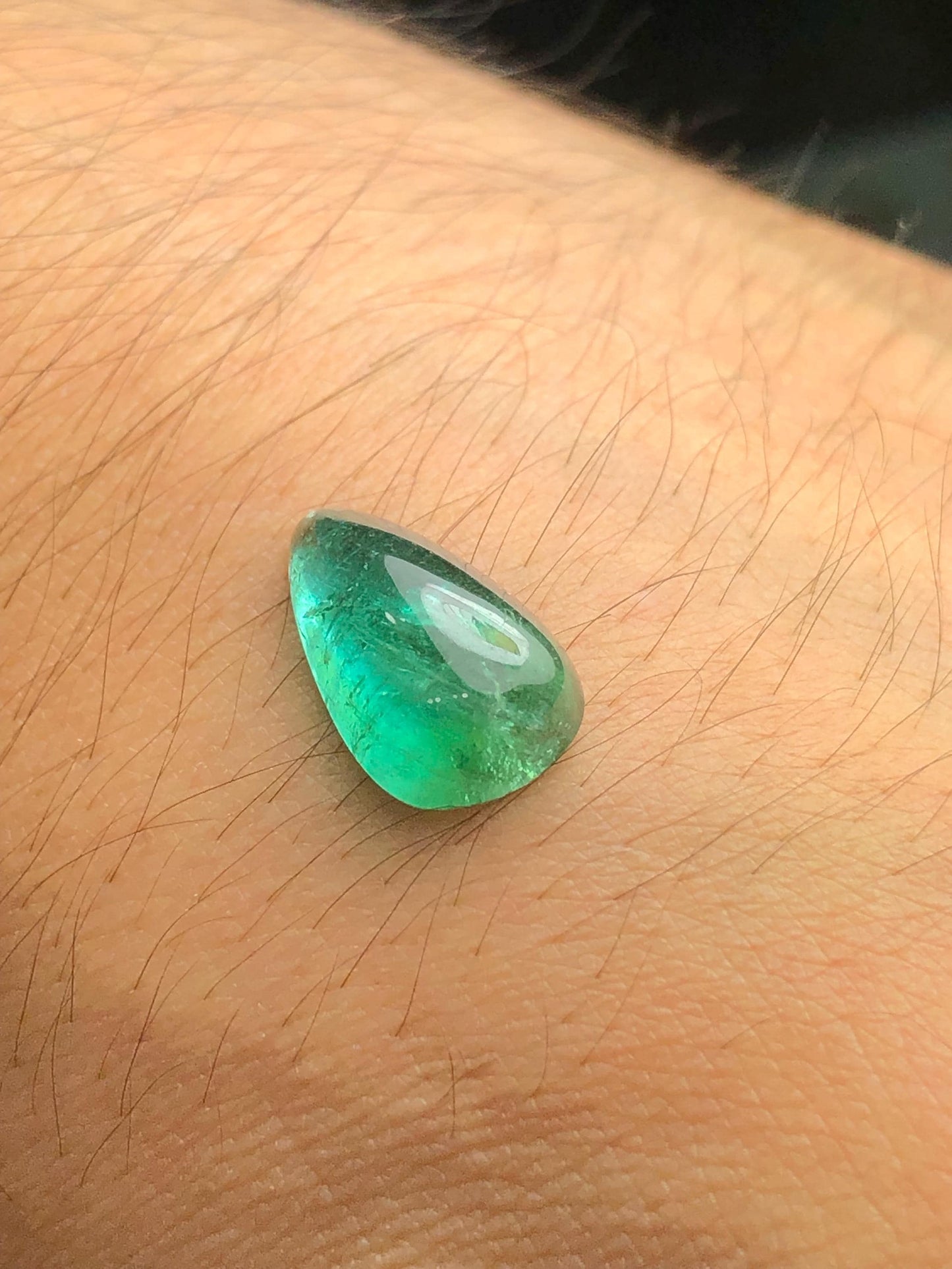 Bluish Green Tourmaline Cabochon 5.90 ct - Natural Afghan Gem for Ring Design