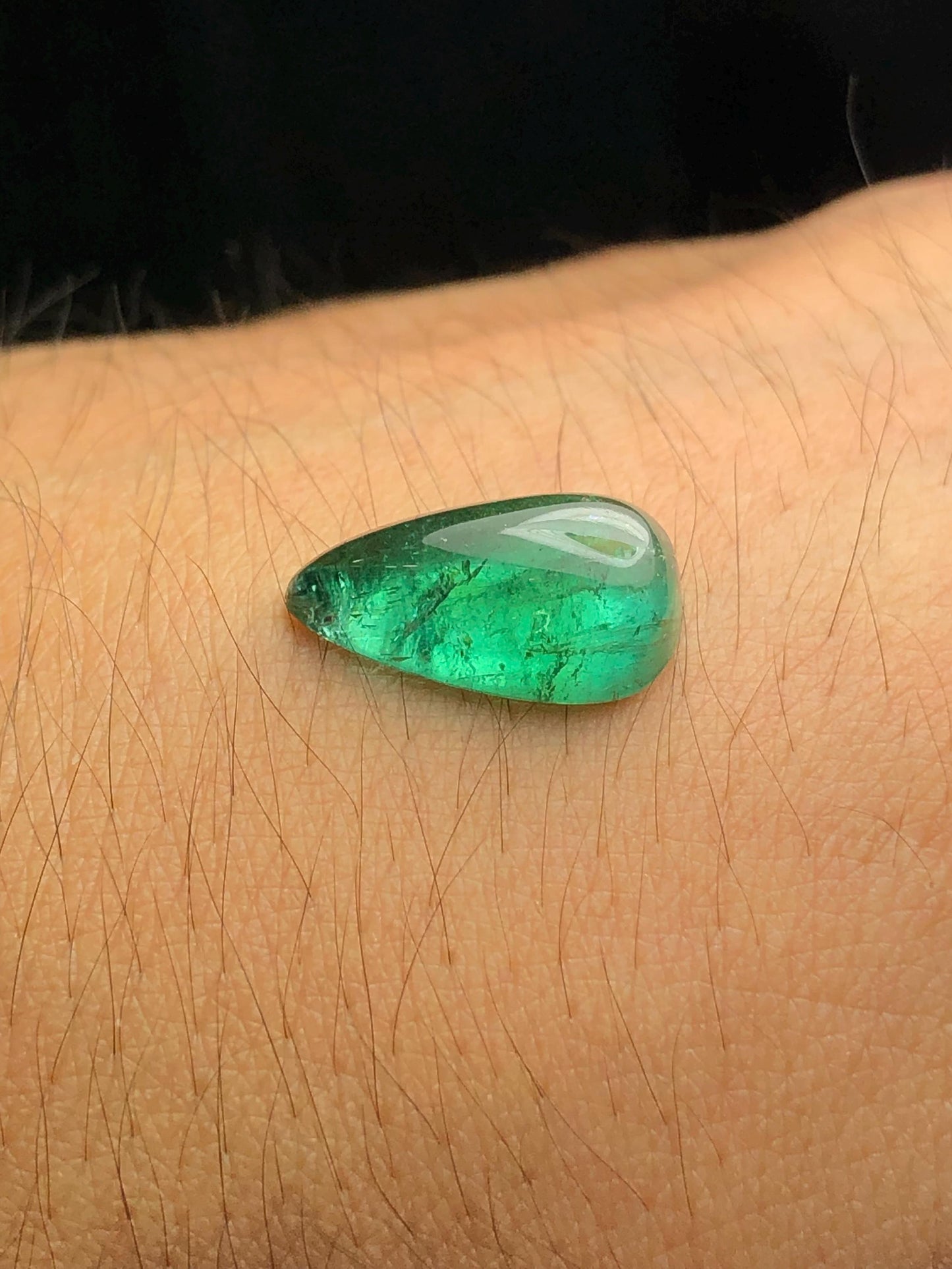 Bluish Green Tourmaline Cabochon 5.90 ct - Natural Afghan Gem for Ring Design