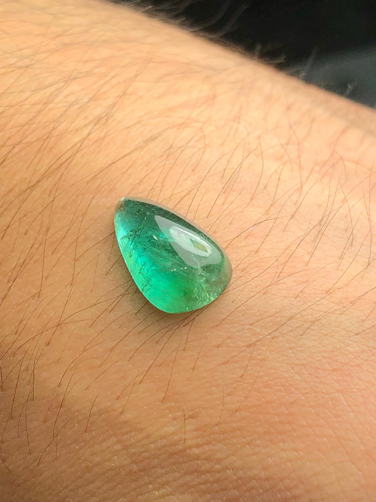 Bluish Green Tourmaline Cabochon 5.90 ct - Natural Afghan Gem for Ring Design