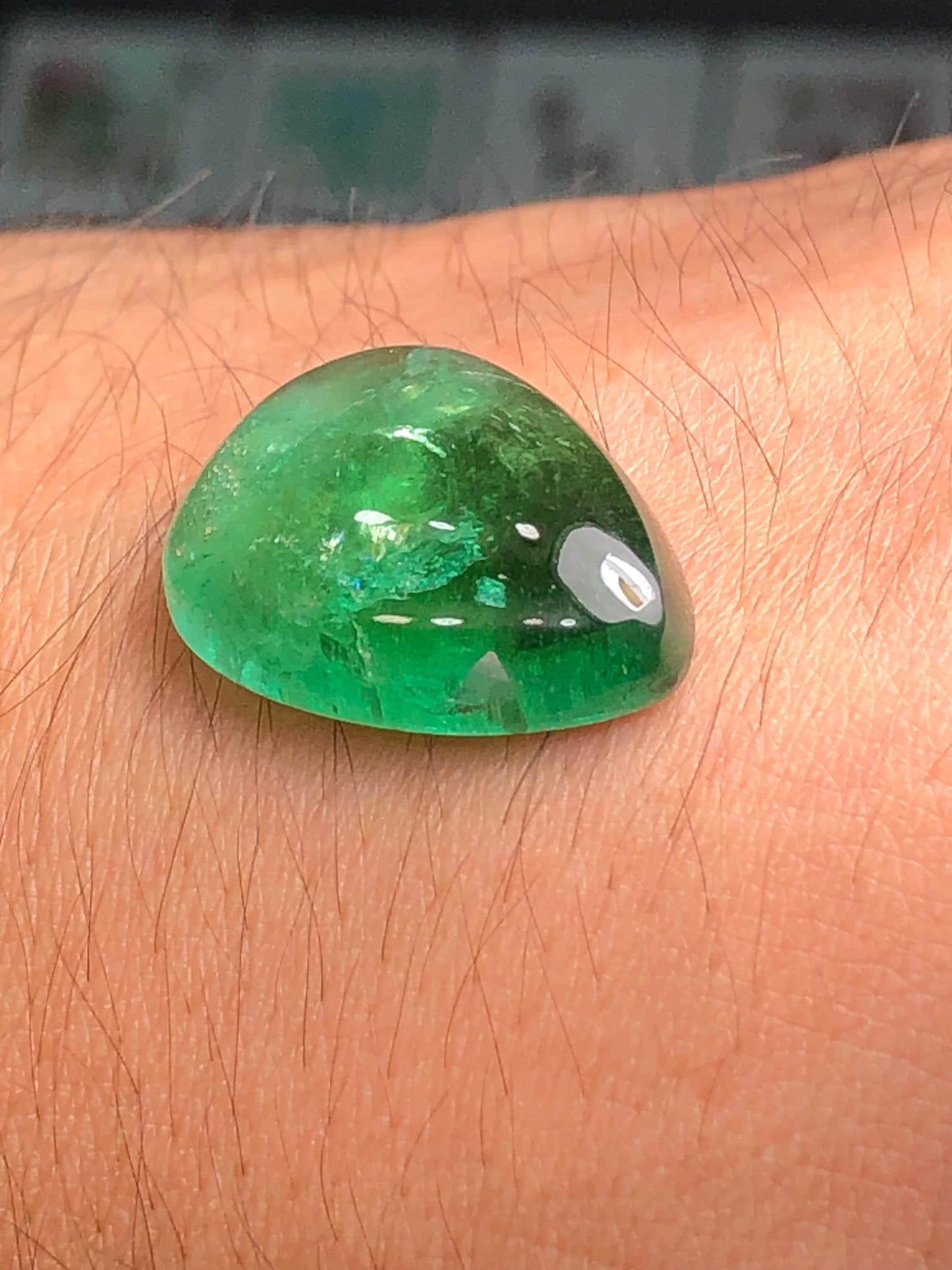 Blue Green Tourmaline Cabochon 21.50 ct - Flat Back Gem for Pendant Making