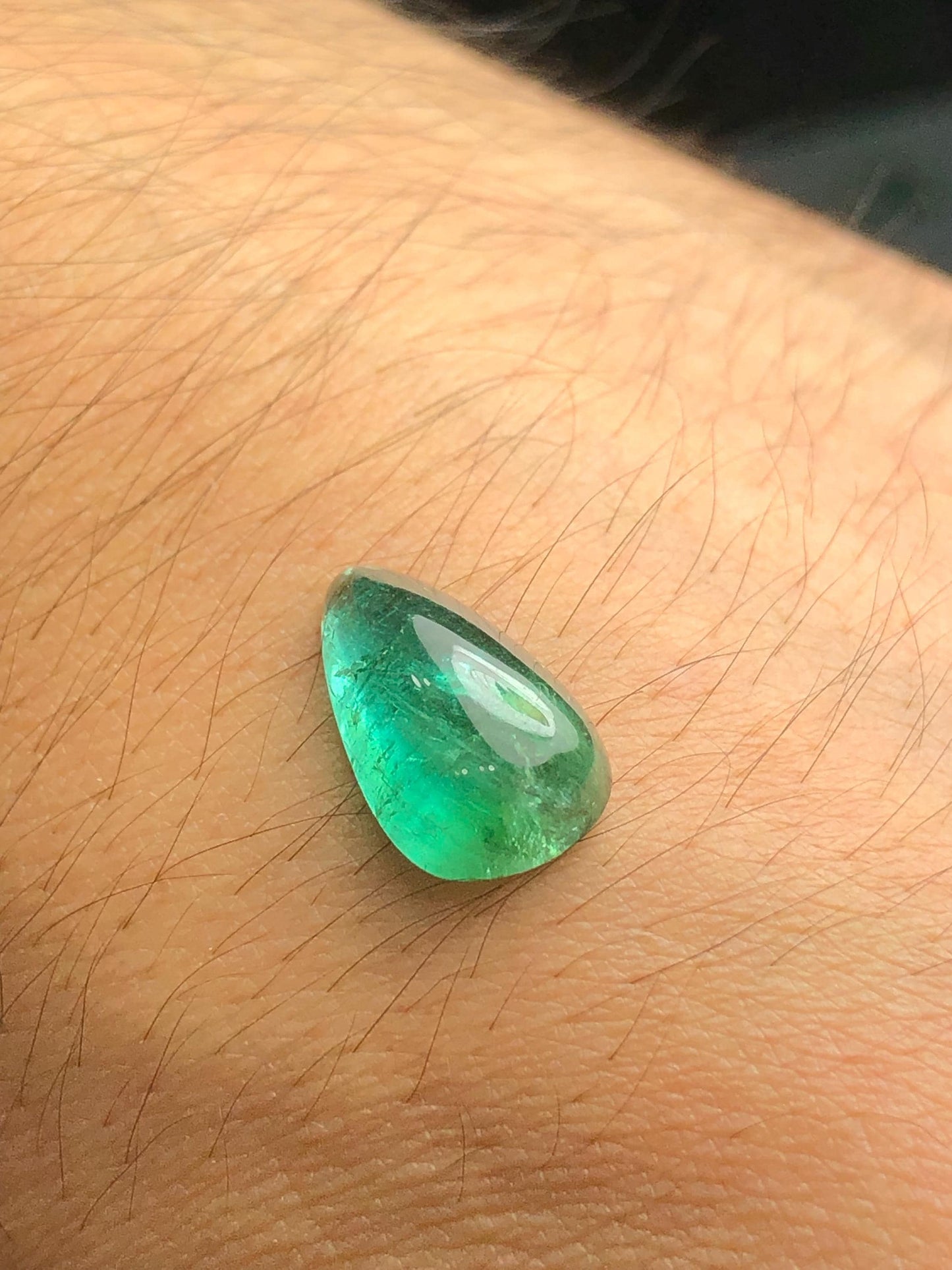 Bluish Green Tourmaline Cabochon 5.90 ct - Natural Afghan Gem for Ring Design