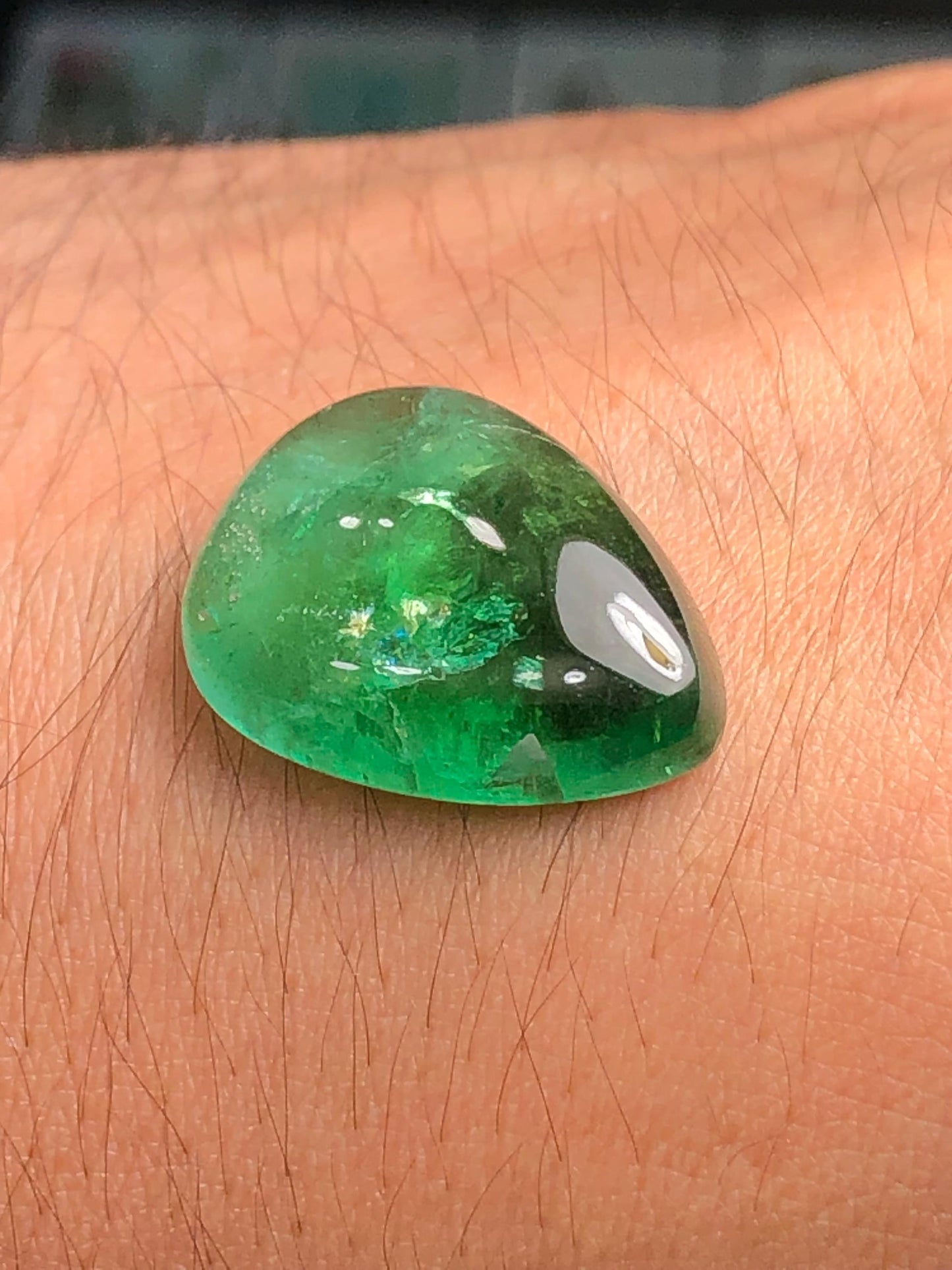 Blue Green Tourmaline Cabochon 21.50 ct - Flat Back Gem for Pendant Making