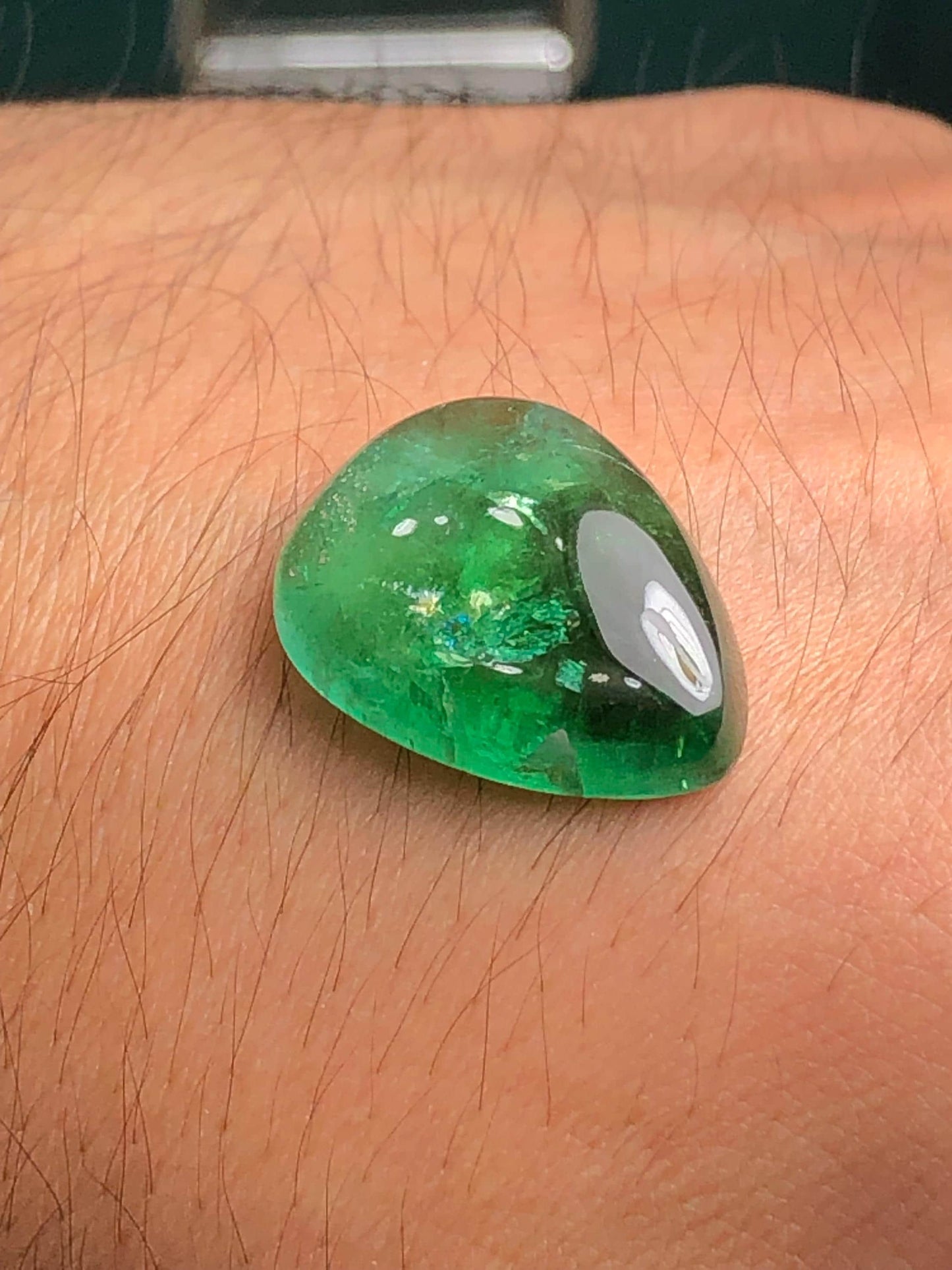 Blue Green Tourmaline Cabochon 21.50 ct - Flat Back Gem for Pendant Making