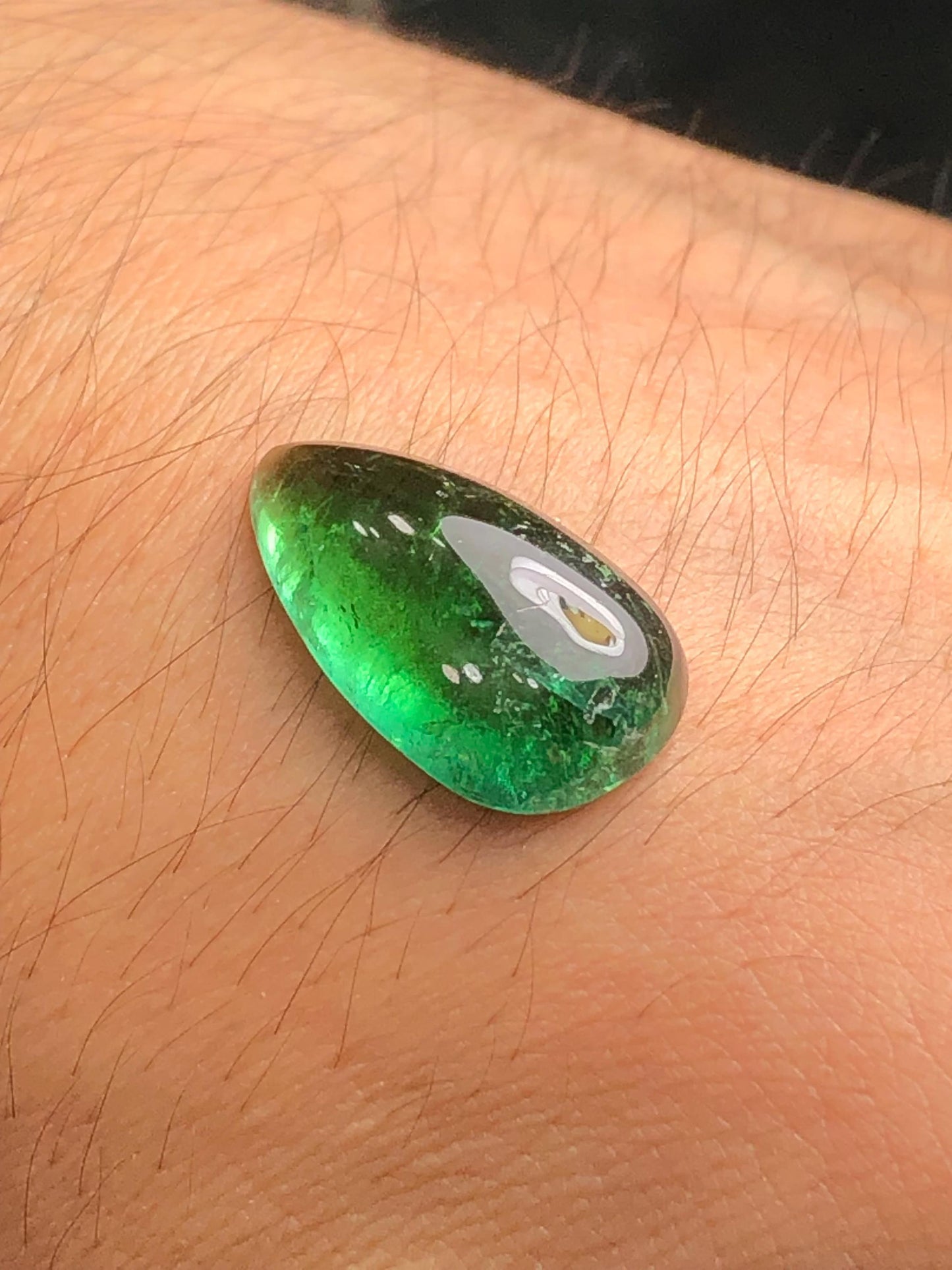 Green Tourmaline Cabochon 12.50 ct - Natural Gem for Ring or Pendant