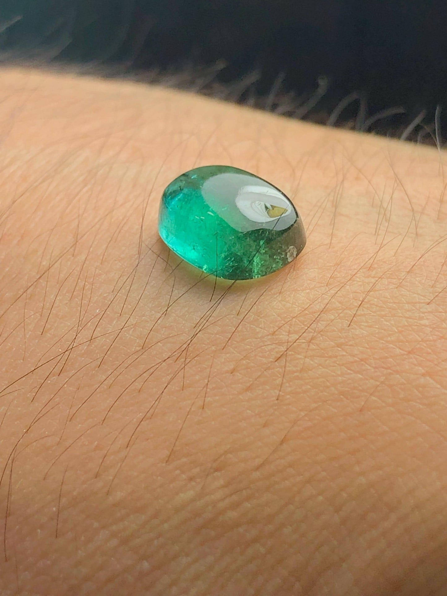 Bluish Green Tourmaline Cabochon 4.10 ct - Flat Back Gem for Fine Jewelry