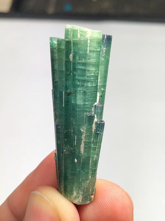 Bluish Green Tourmaline Crystal 13.50 g - Uncut Natural Afghan Specimen