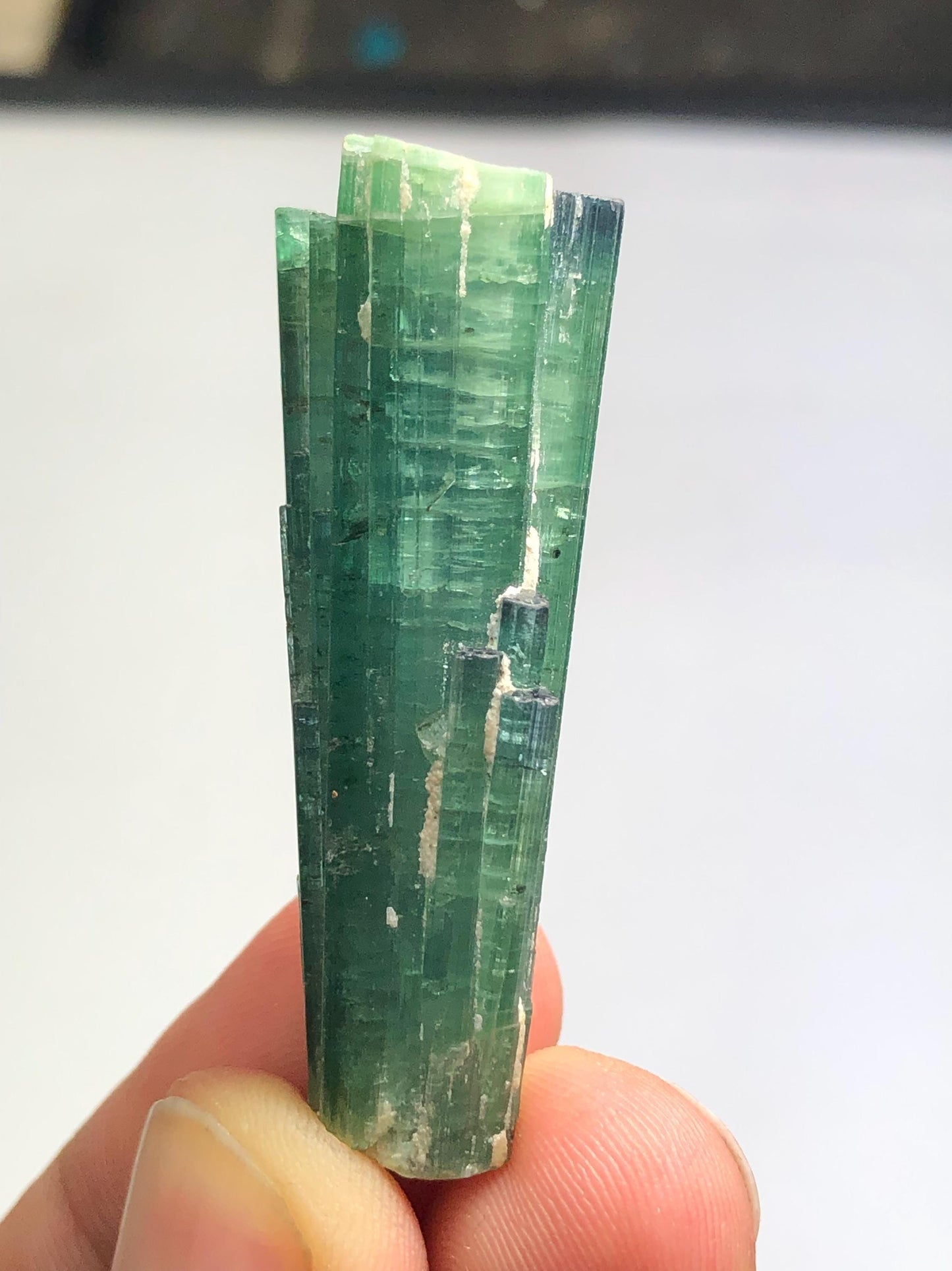 Bluish Green Tourmaline Crystal 13.50 g - Uncut Natural Afghan Specimen