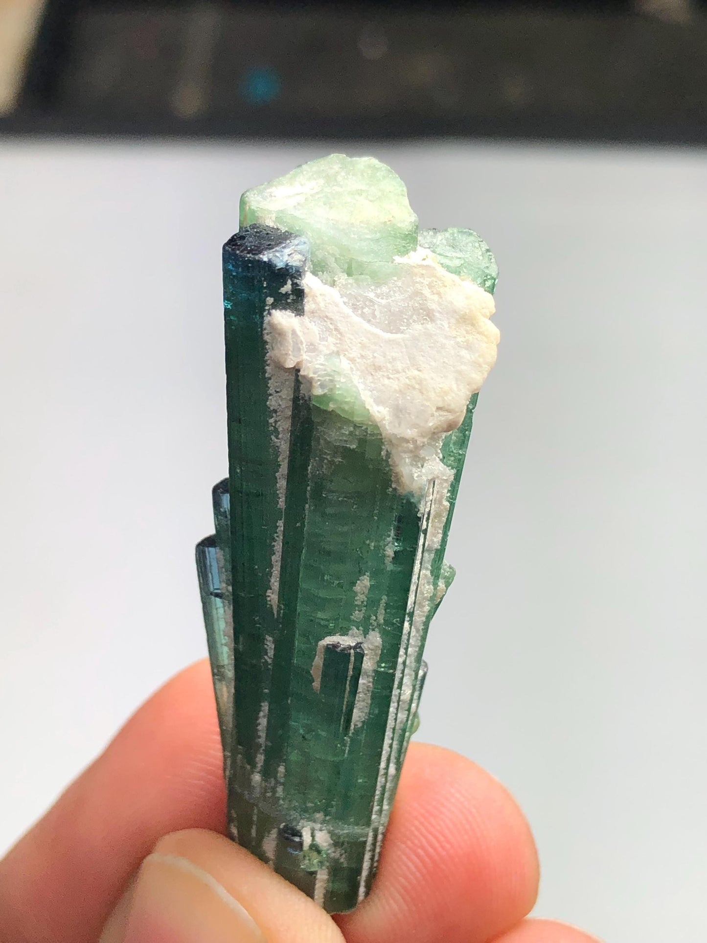 Bluish Green Tourmaline Crystal 13.50 g - Uncut Natural Afghan Specimen