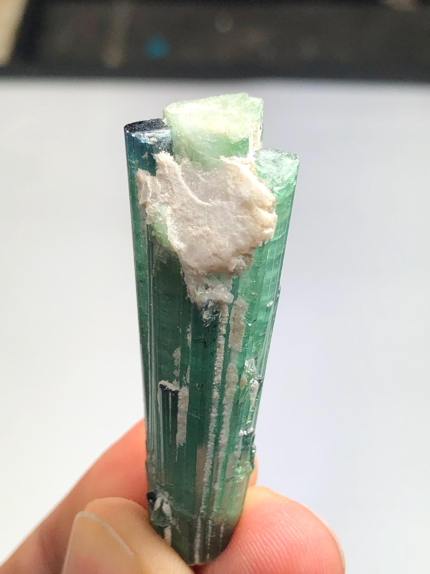 Bluish Green Tourmaline Crystal 13.50 g - Uncut Natural Afghan Specimen