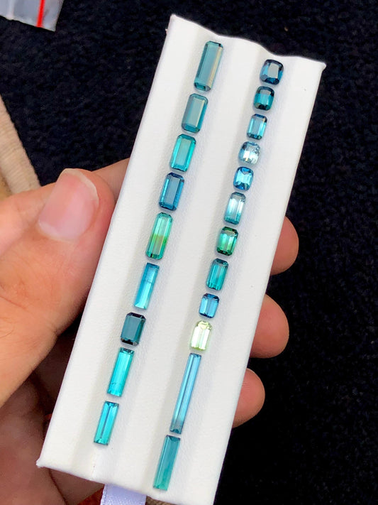 Bright Blue Tourmaline Lot Faceted 12.75 ct - Loose Stones for Jewelry